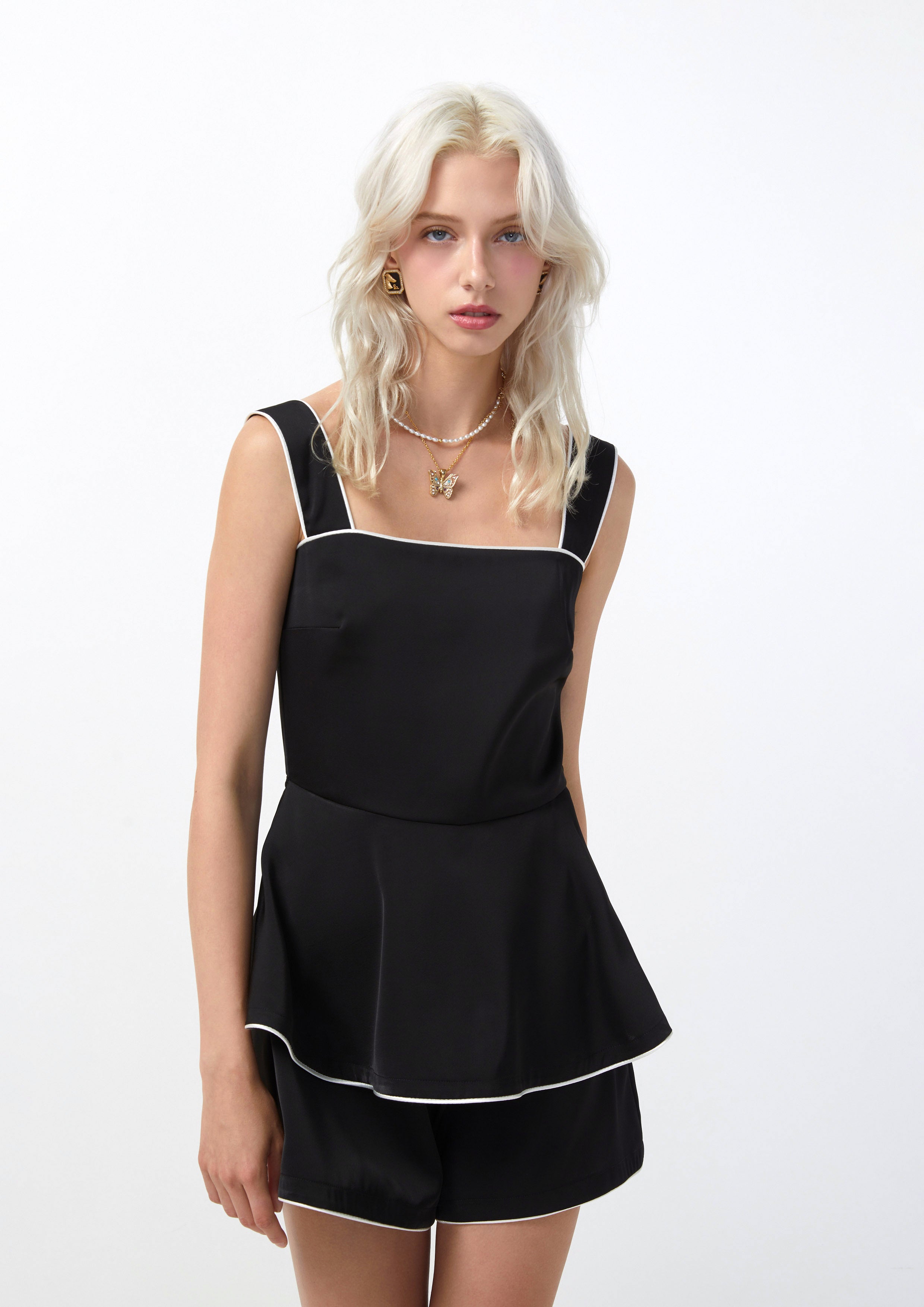 Sleeveless Strap Romper Femme Power Collection