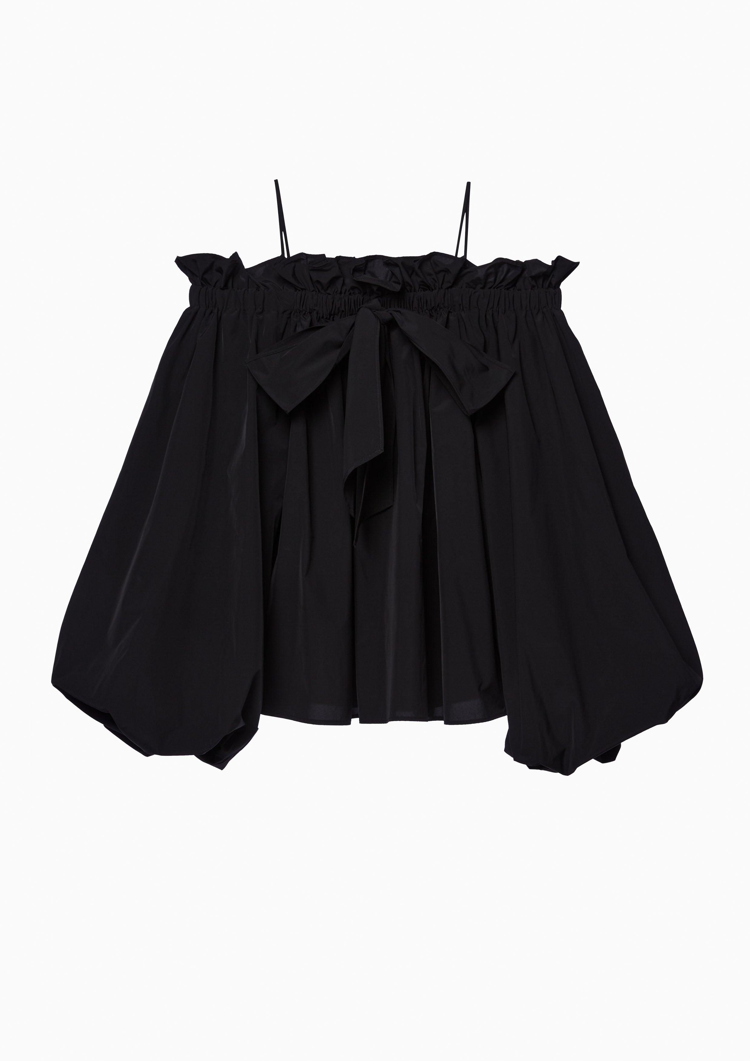 Off Shoulder  Bow Blouse Black Femme Power Collection