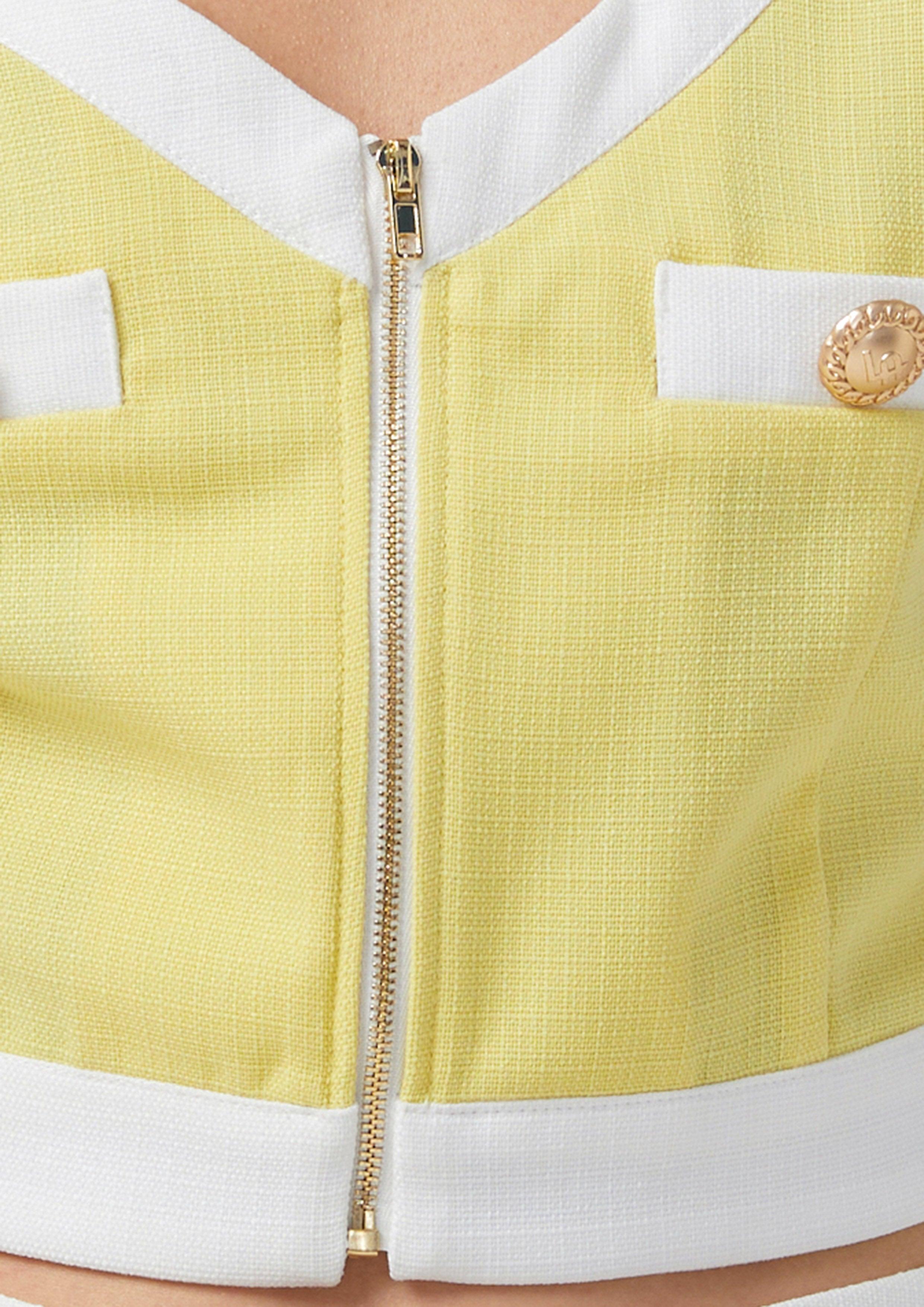 Femme Power Two Tone Crop Top Yellow