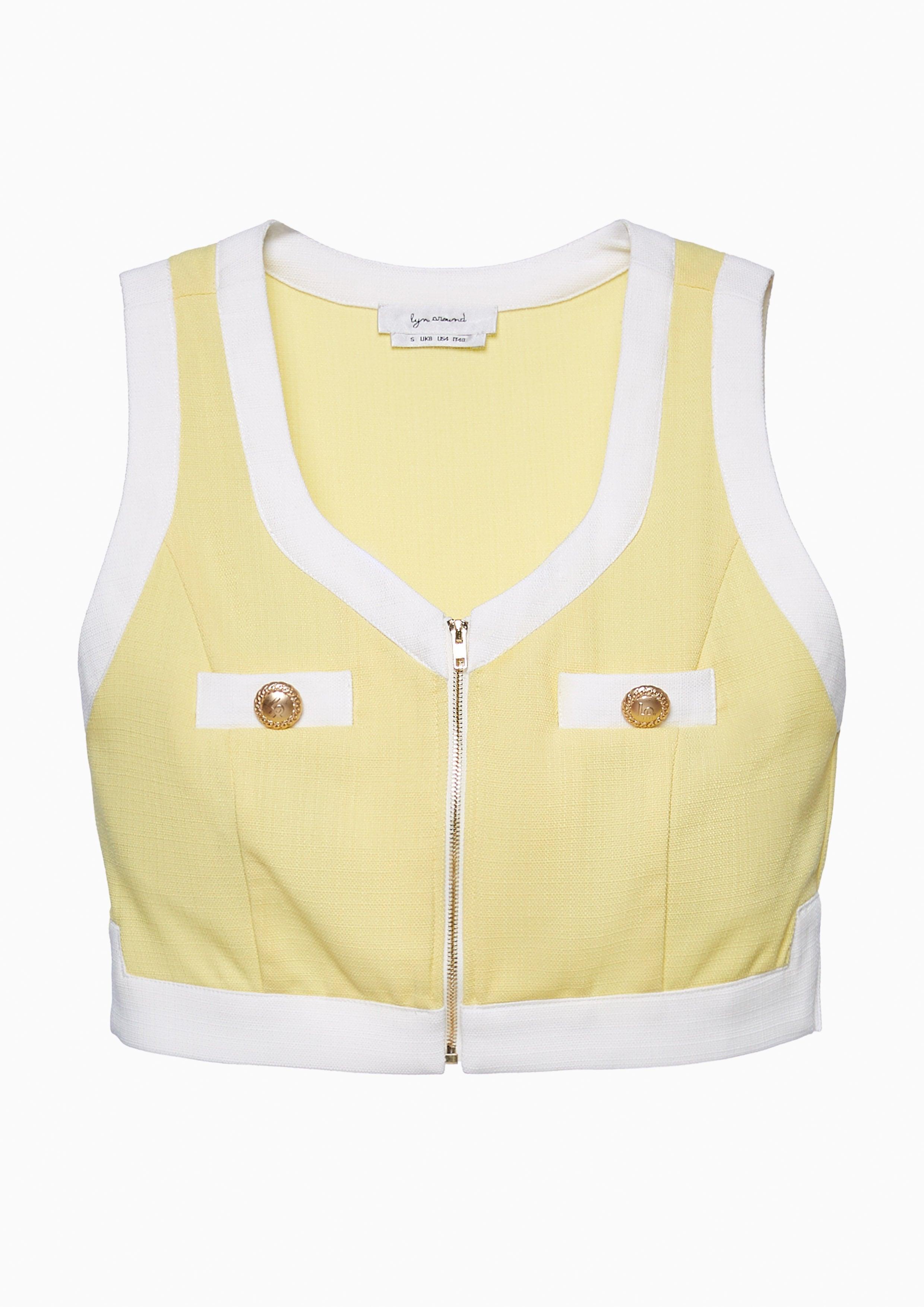 Femme Power Two Tone Crop Top Yellow