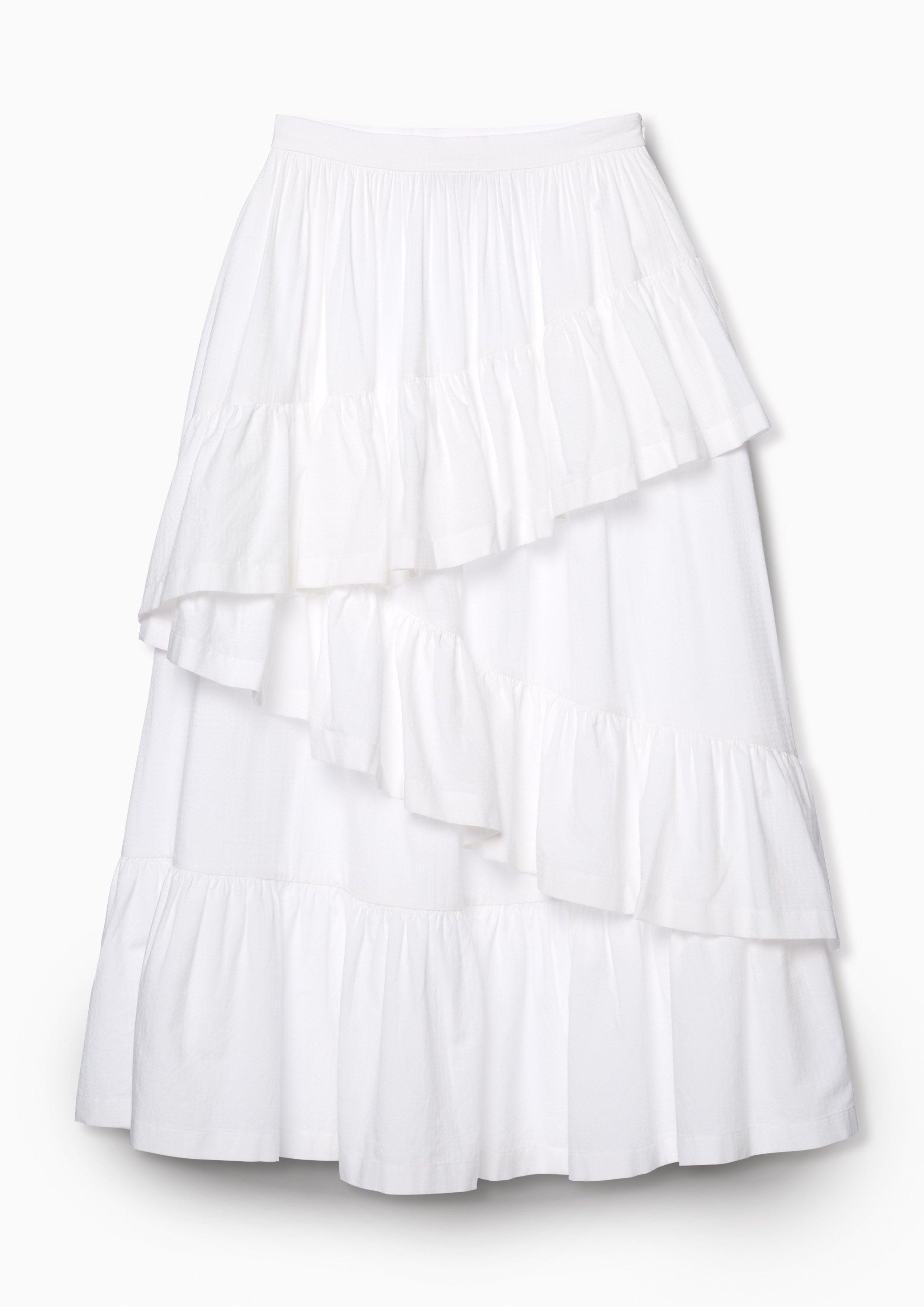 Tiered Ruffle Skirt White Femme Power Collection