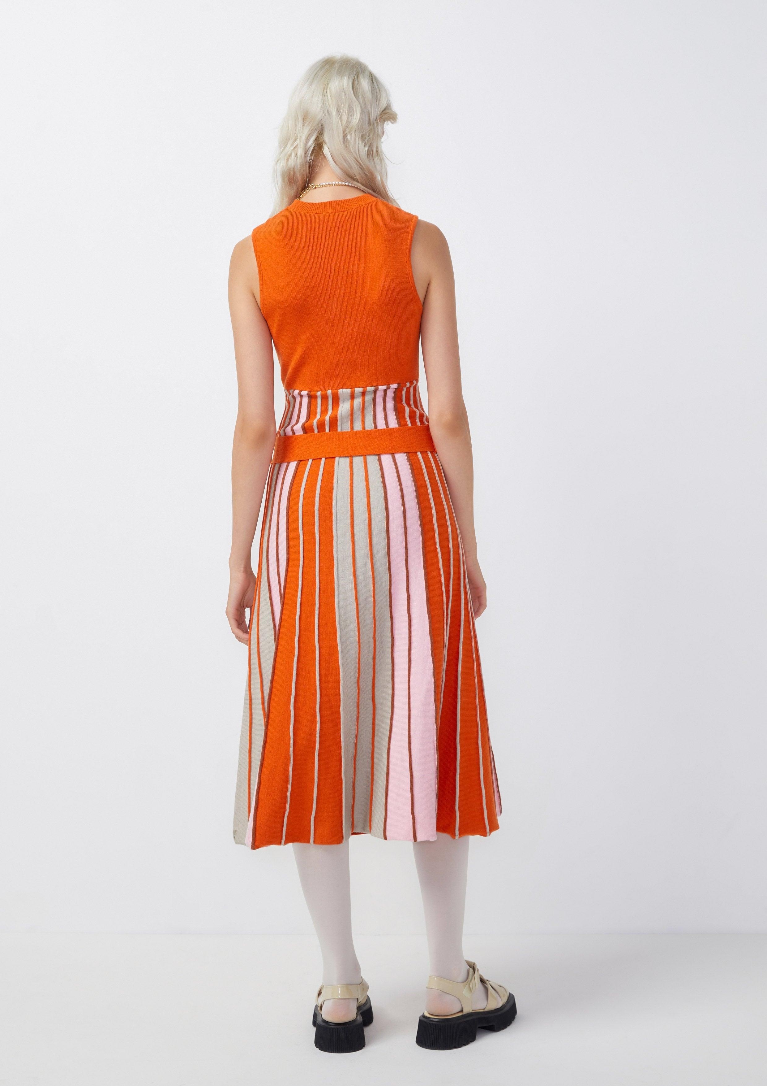 Femme Power A-Line Pleated Dress Orange