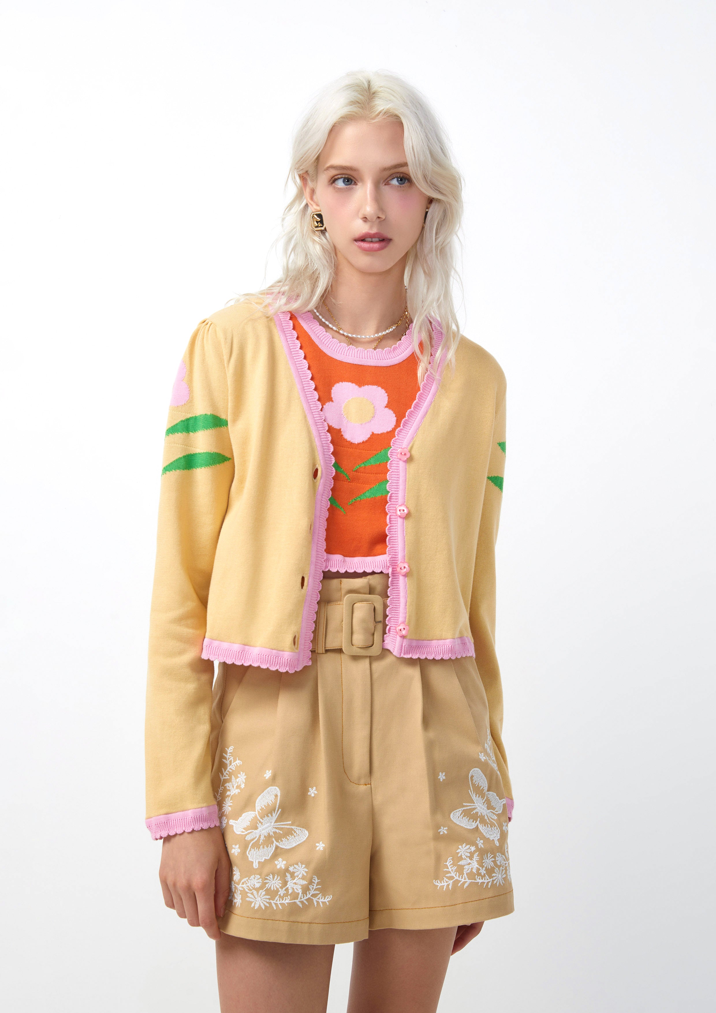 Colorblock Blossom Cardigan Femme Power Collection