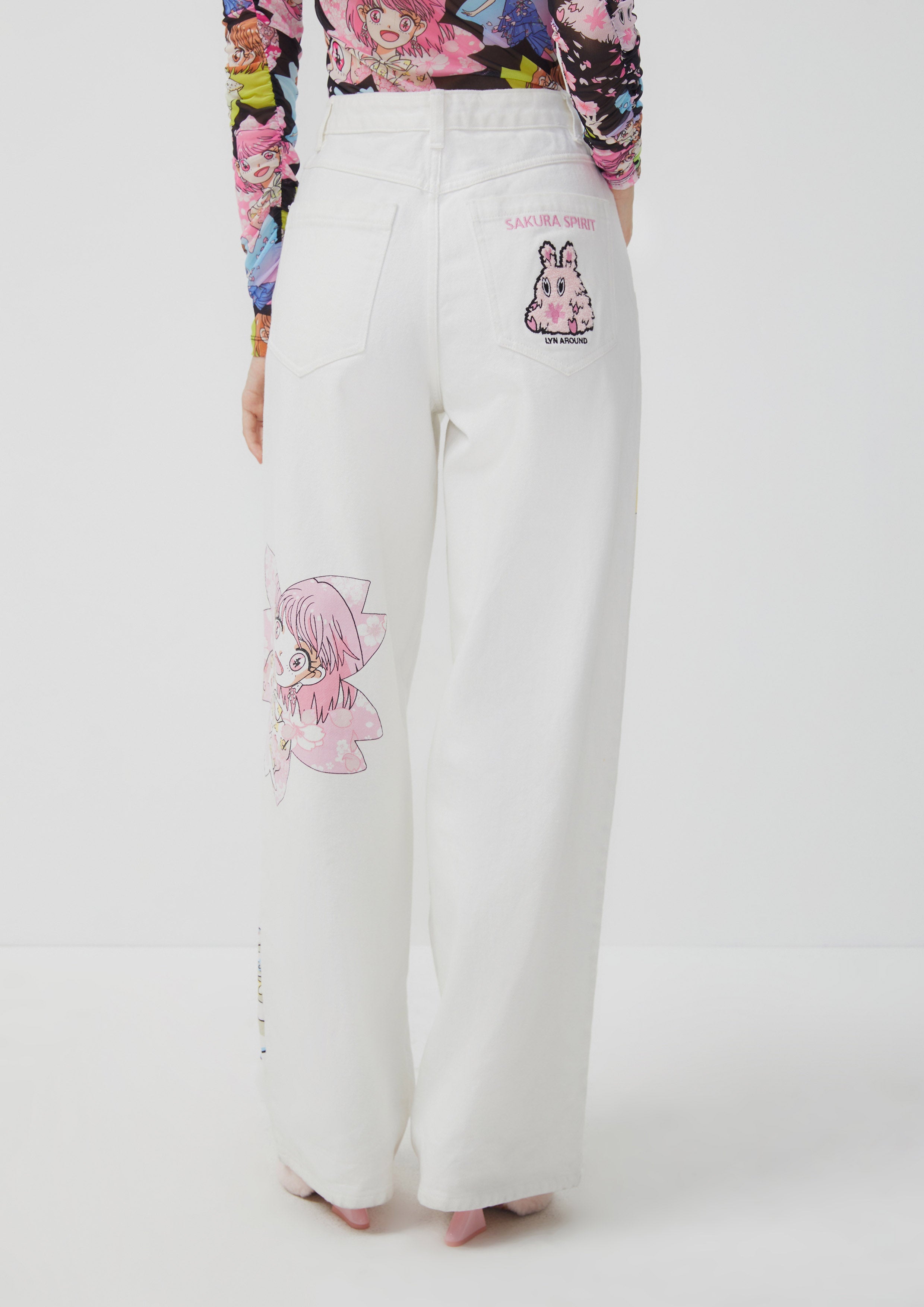 Sakura Spirit Print High Waist Pants Sakura Spirit Collection