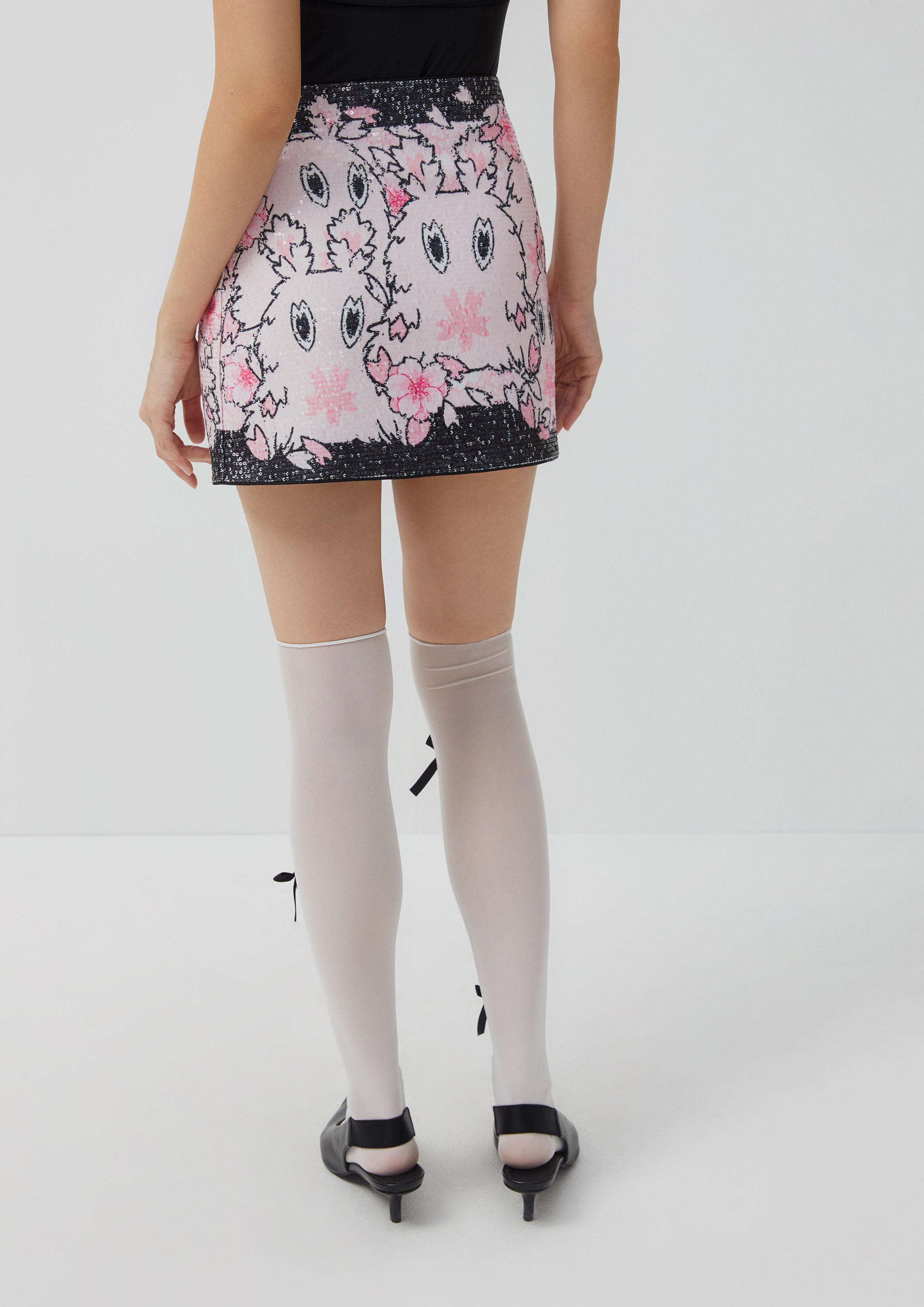 Sakura Spirit Disco Zip Short Skirt Multi Color