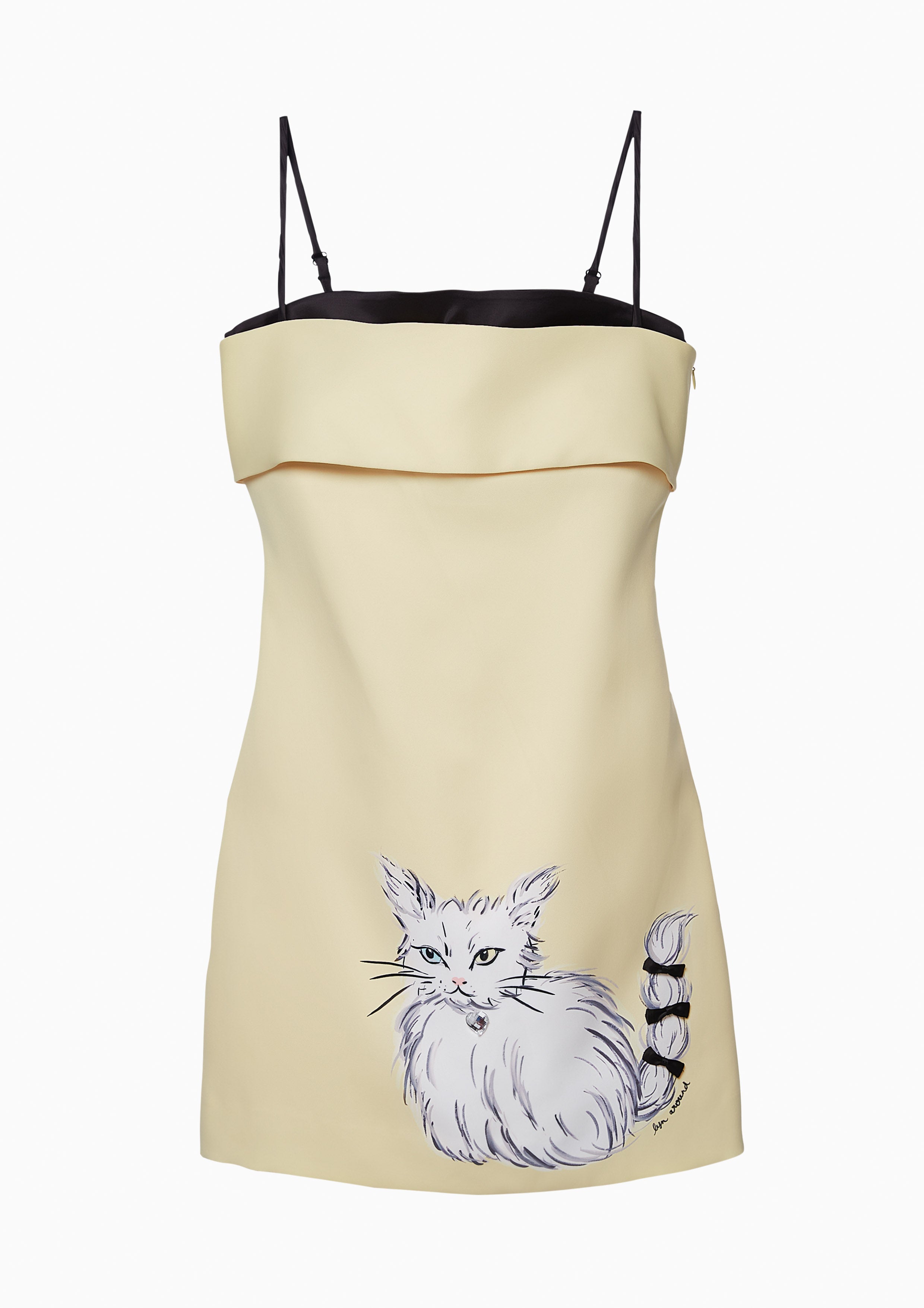 Cat Motif Spaghetti Strap Short Dress Nostalgia Chronicle Collection