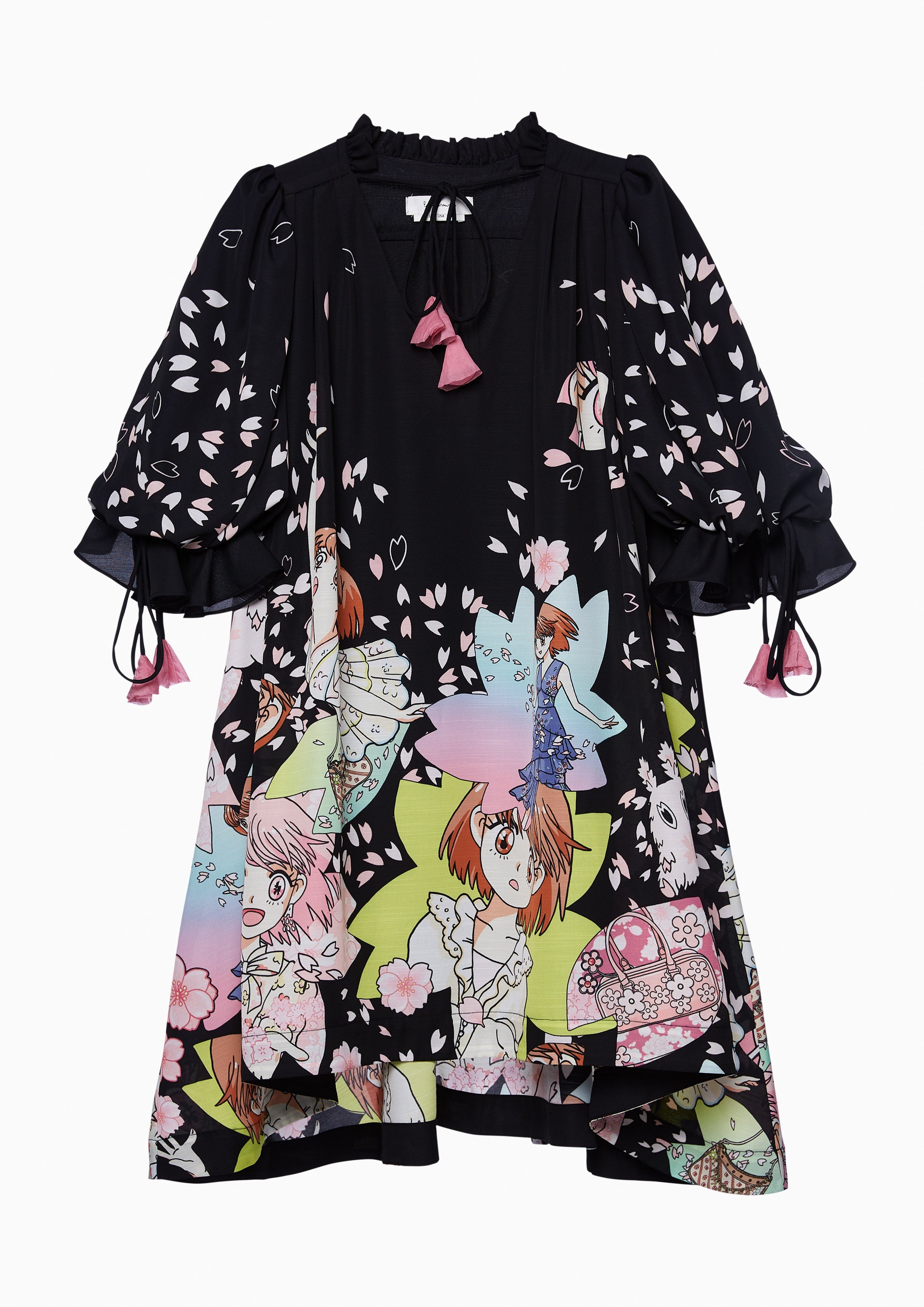 Sakura Spirit Bell Sleeve Print Short Dress Sakura Spirit Collection