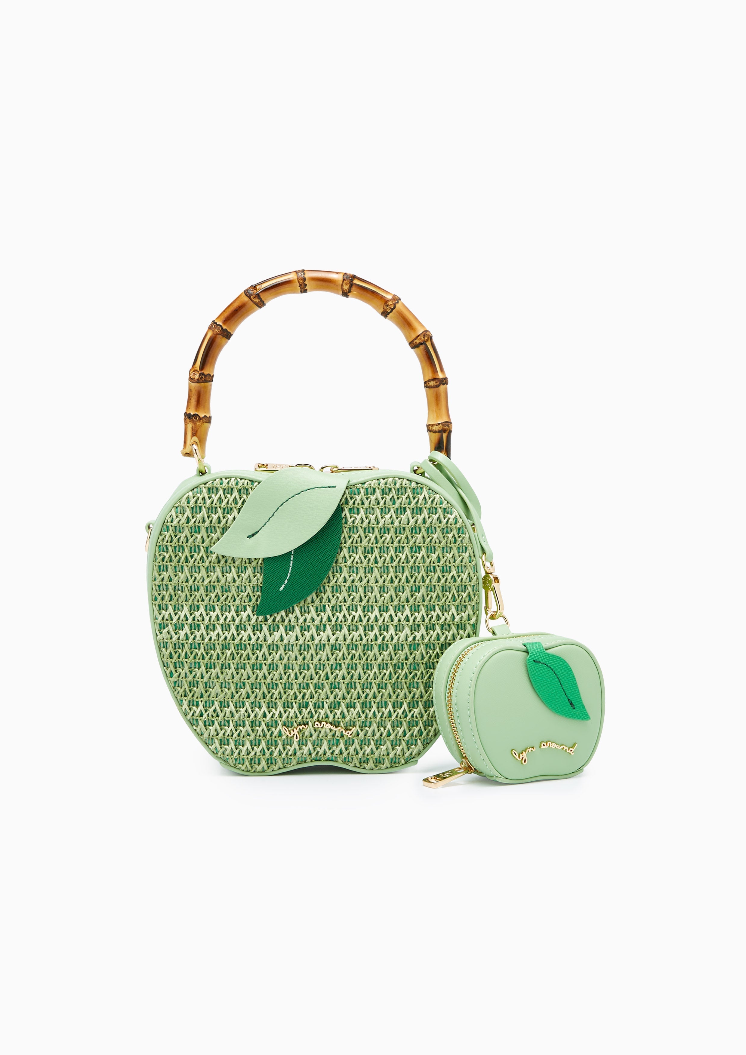 Wooden Handle Apple Bag Green