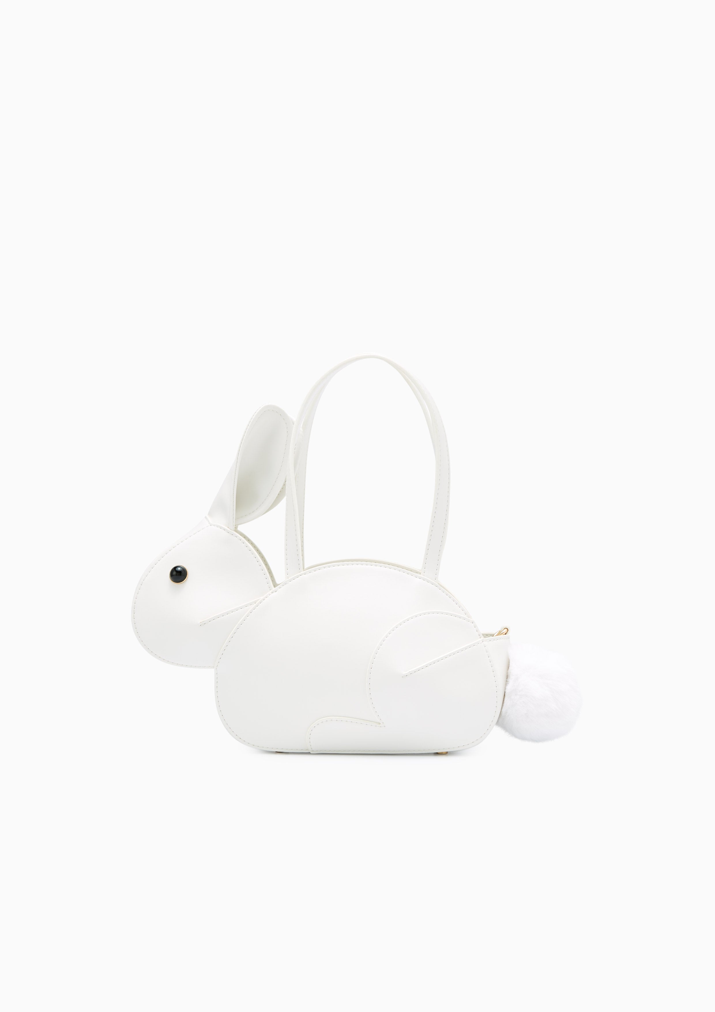 Rabbit Top Handle Crossbody Bag White