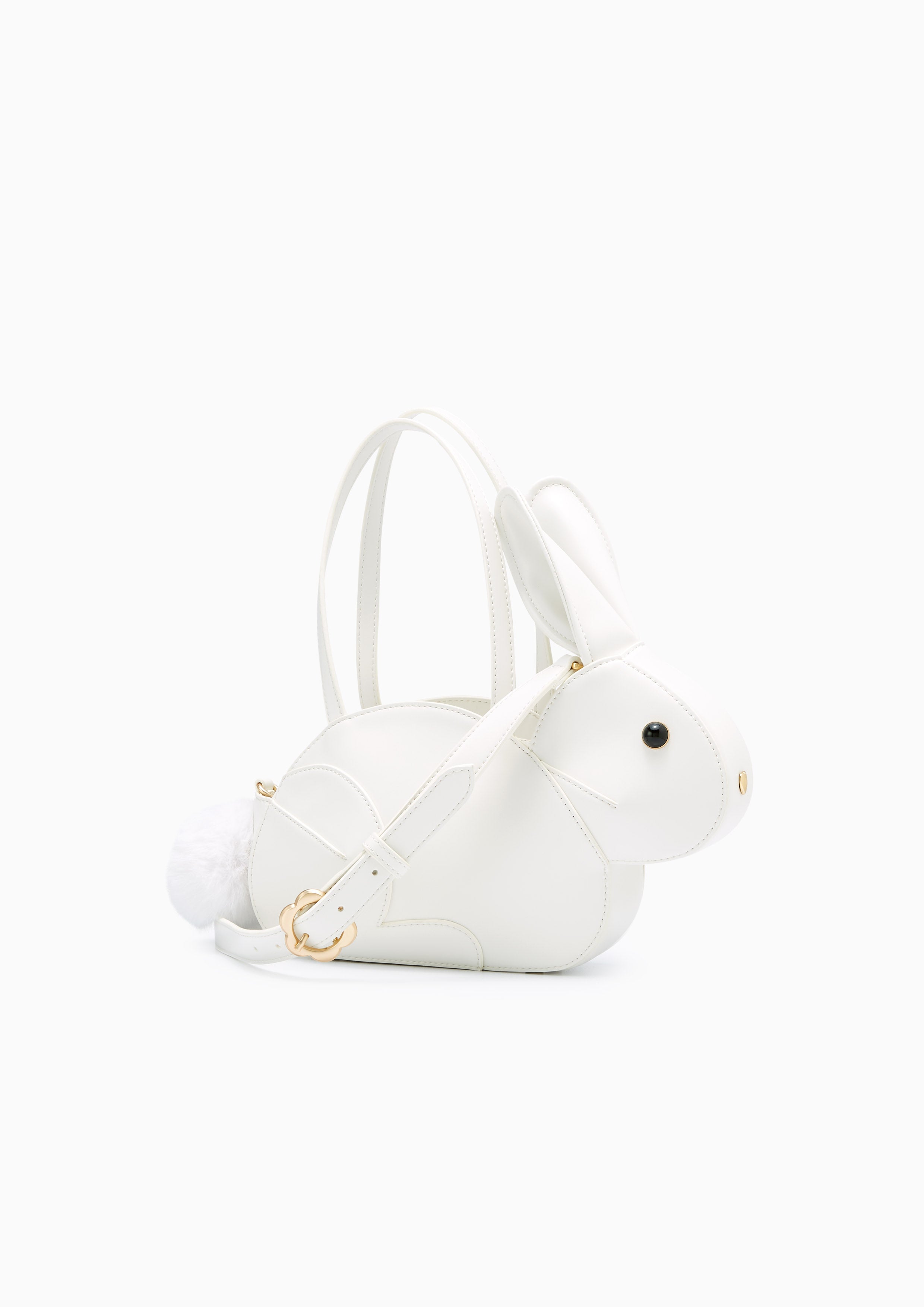 Rabbit Top Handle Crossbody Bag White