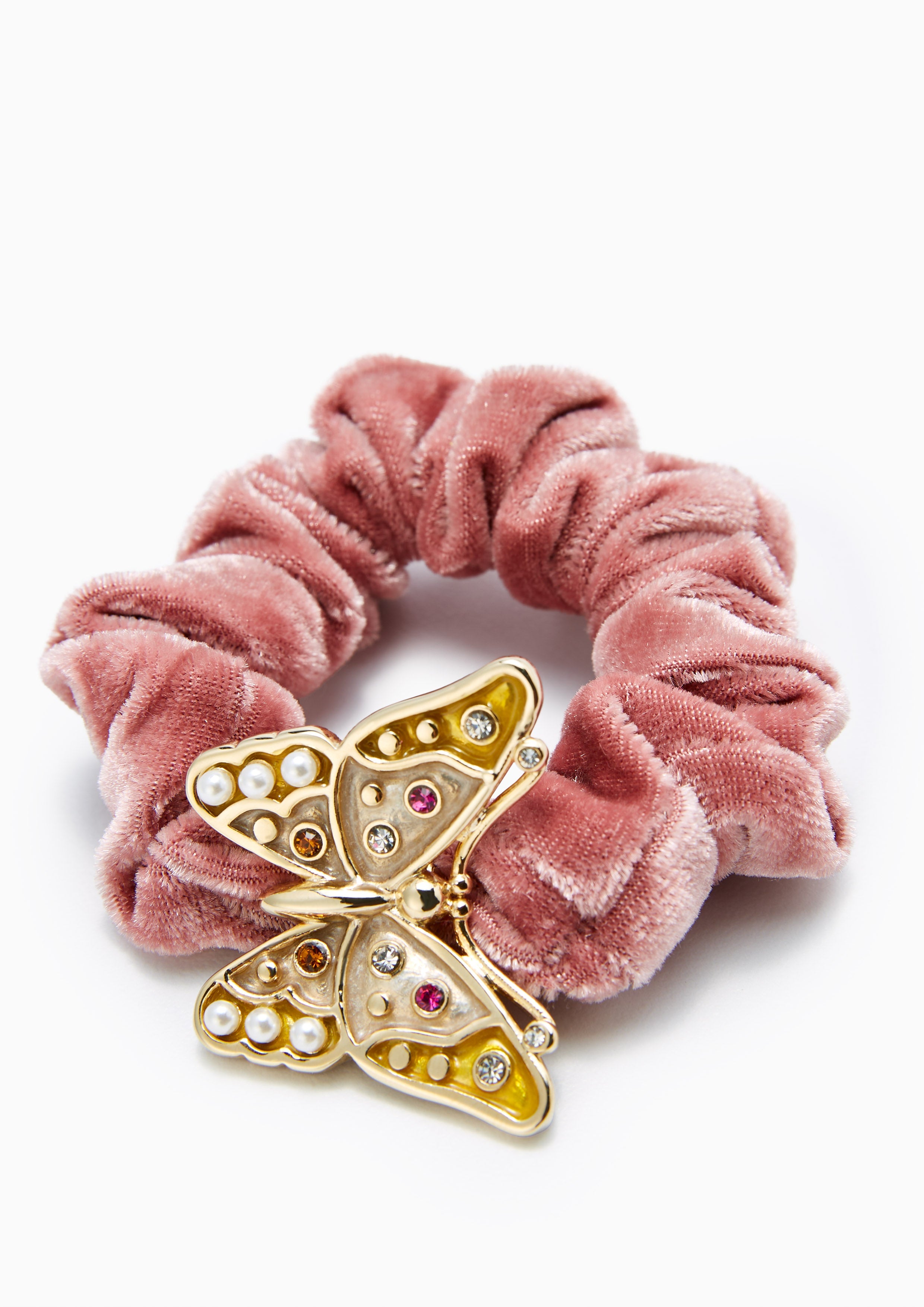 Velvet Gold Butterfly Scrunchie Gold