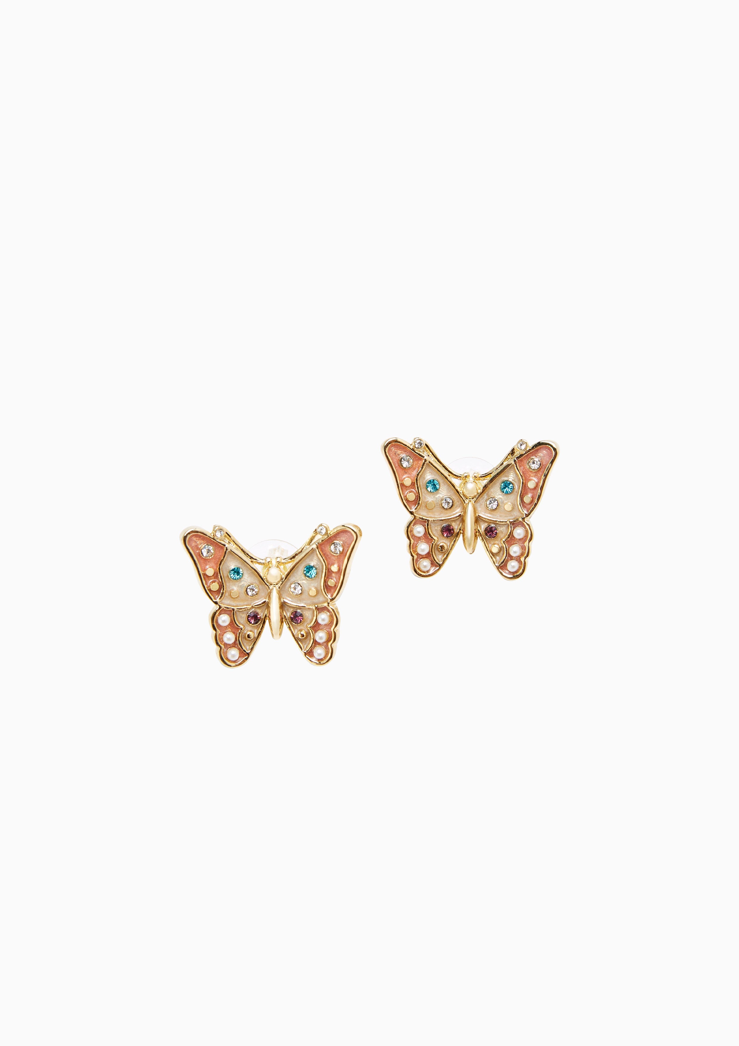 Enamel Butterfly Earring Gold