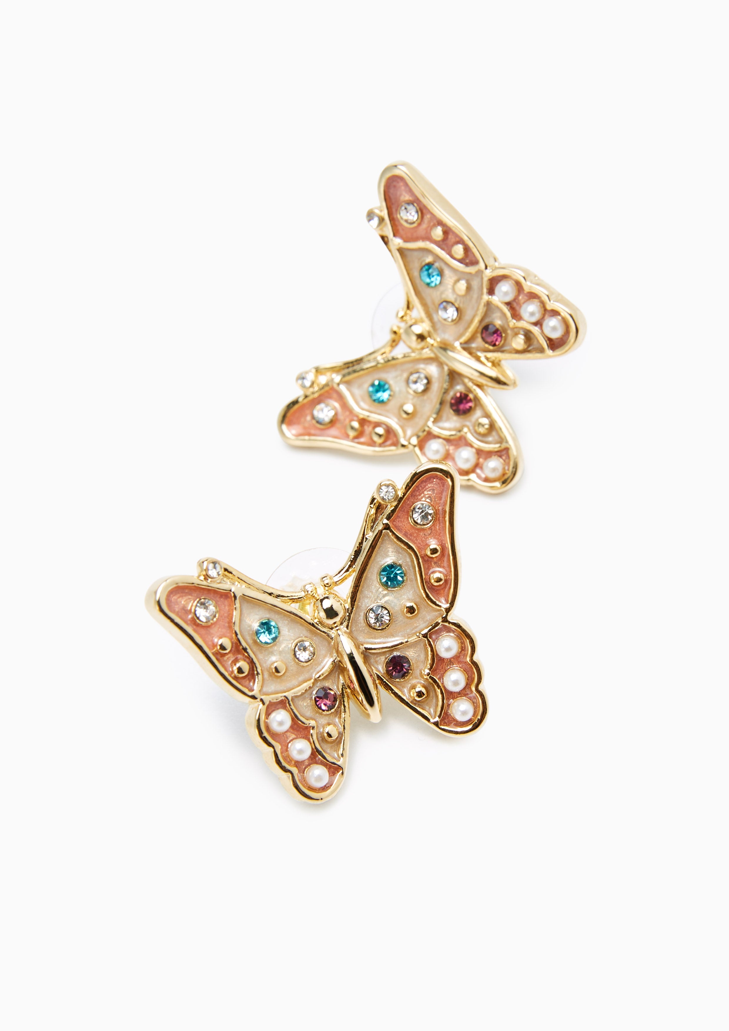 Enamel Butterfly Earring Gold