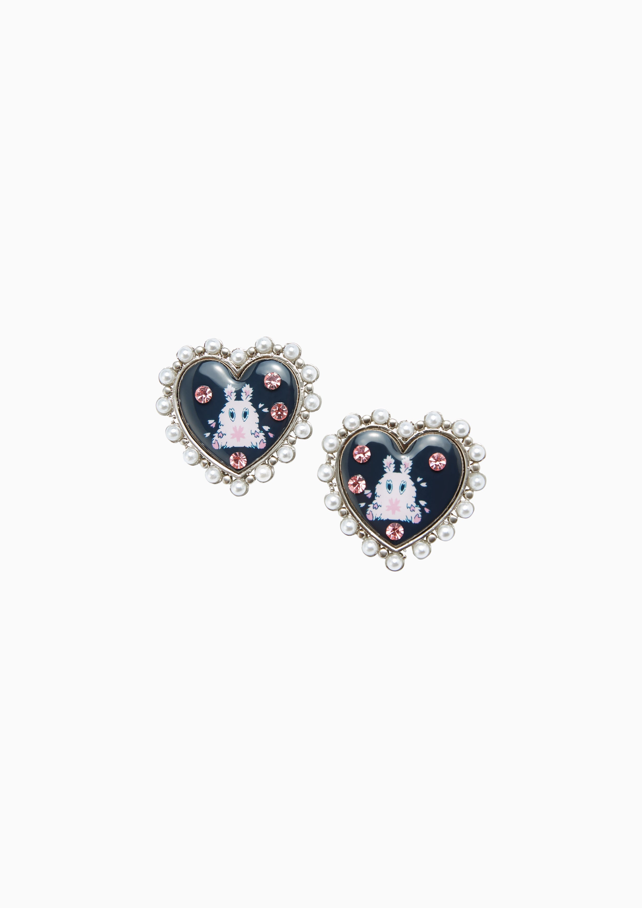 Heart-Shaped Pinku Stud Earring Multi Color