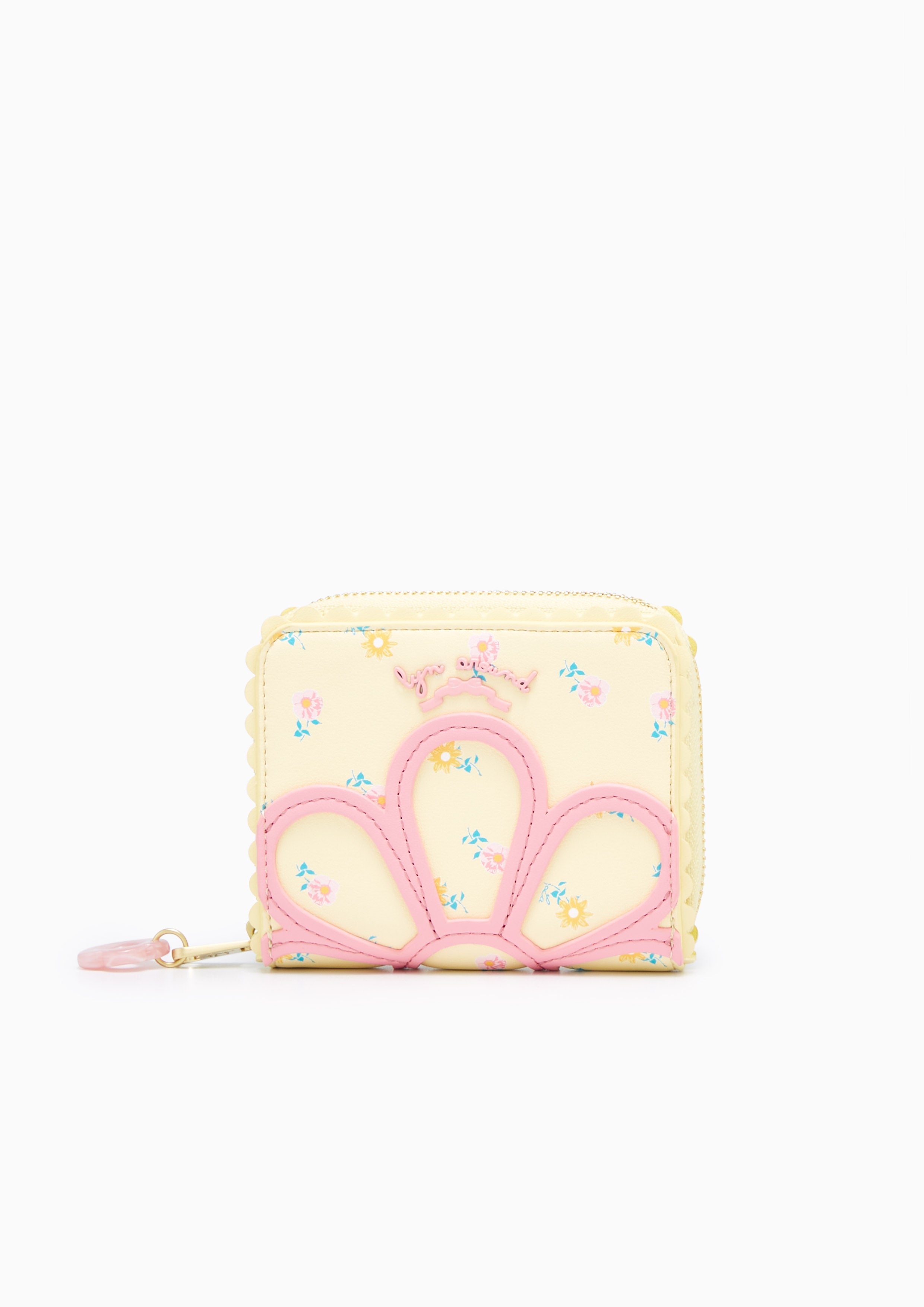 Floral Zip Short Wallet Yellow