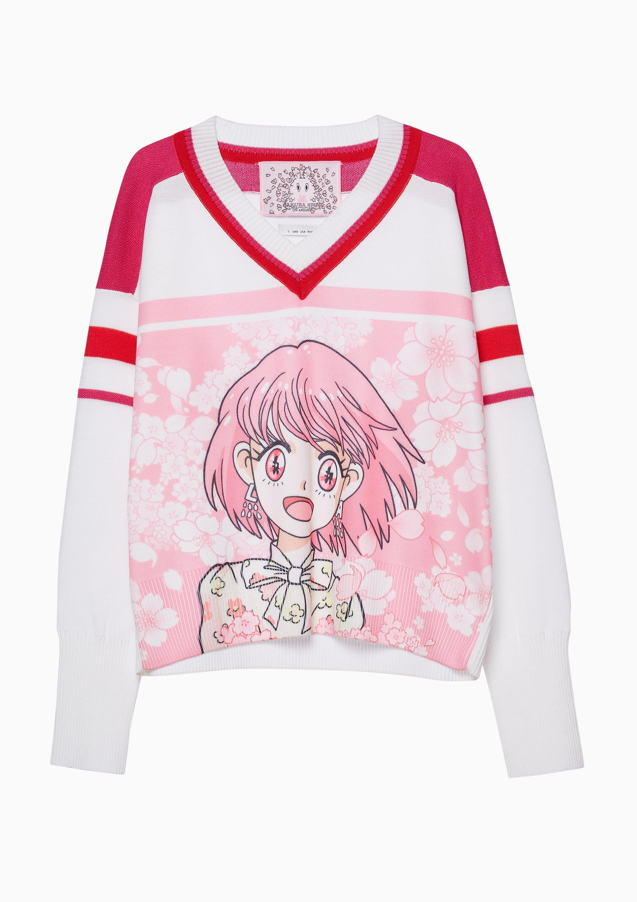 Sakura Spirit Striped Print Pullover Multi Color