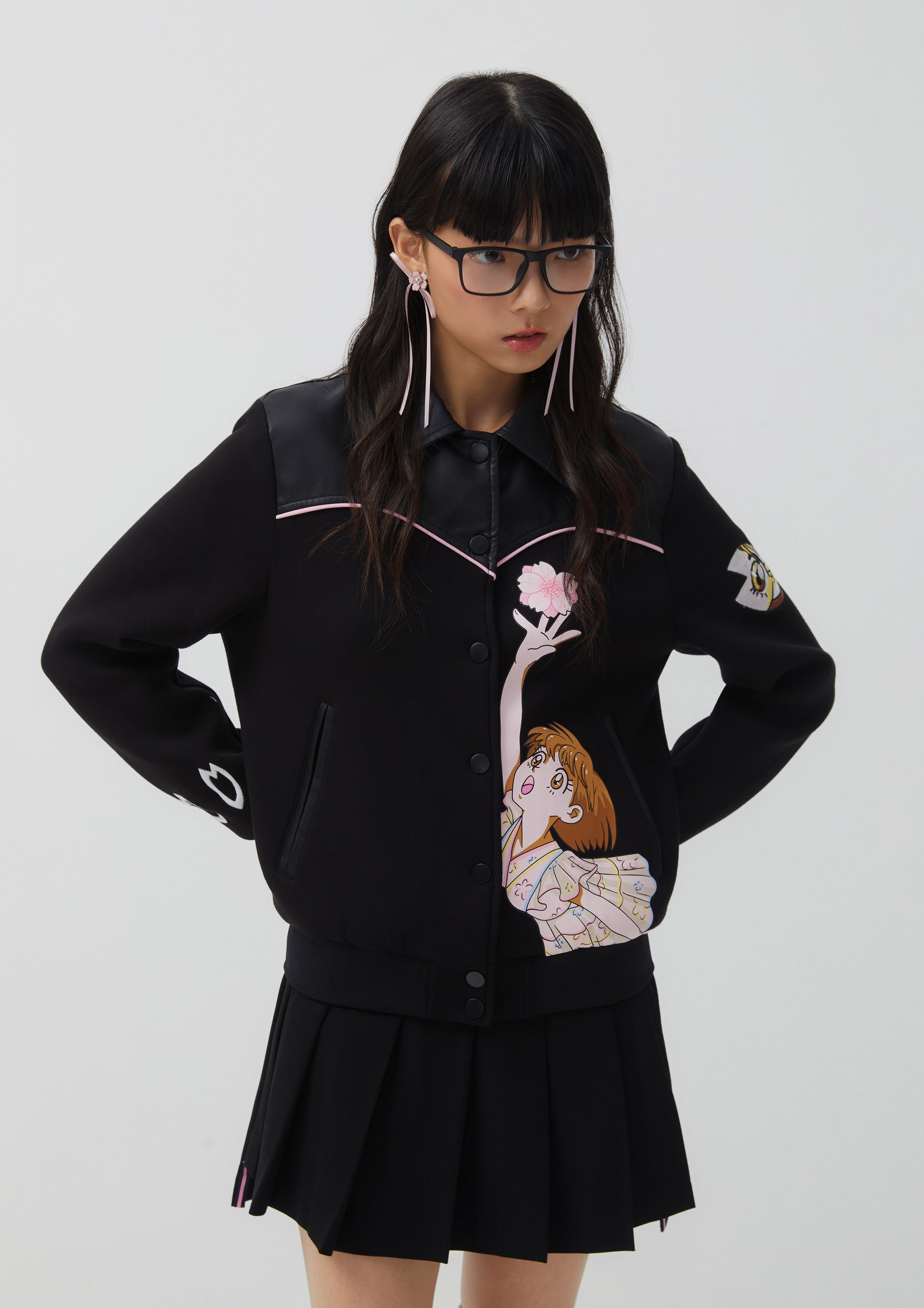 Sakura Spirit Contrast Bomber Jacket Sakura Spirit Collection