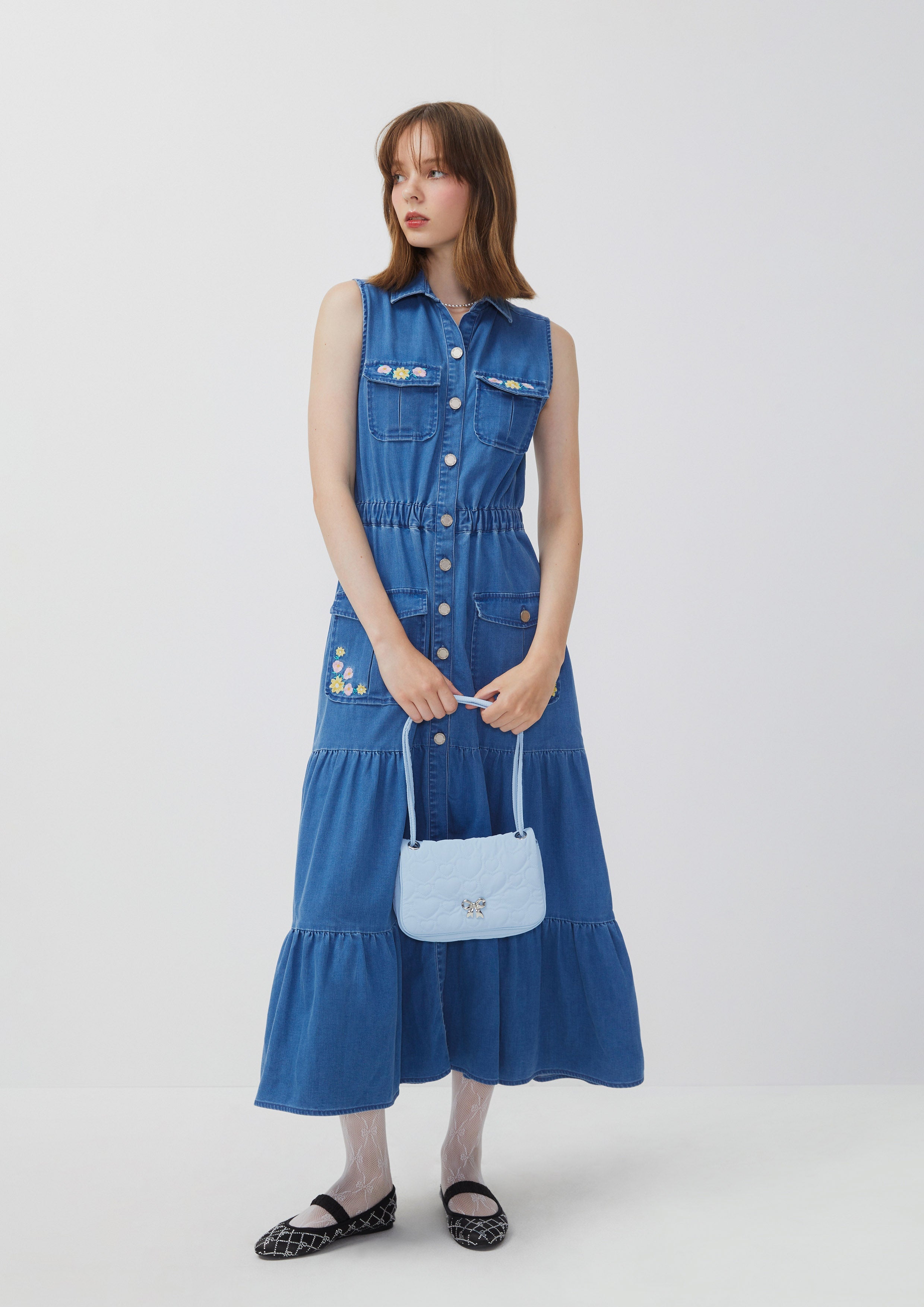 Sleeveless Denim Maxi Dress Nostalgia Chronicle Collection