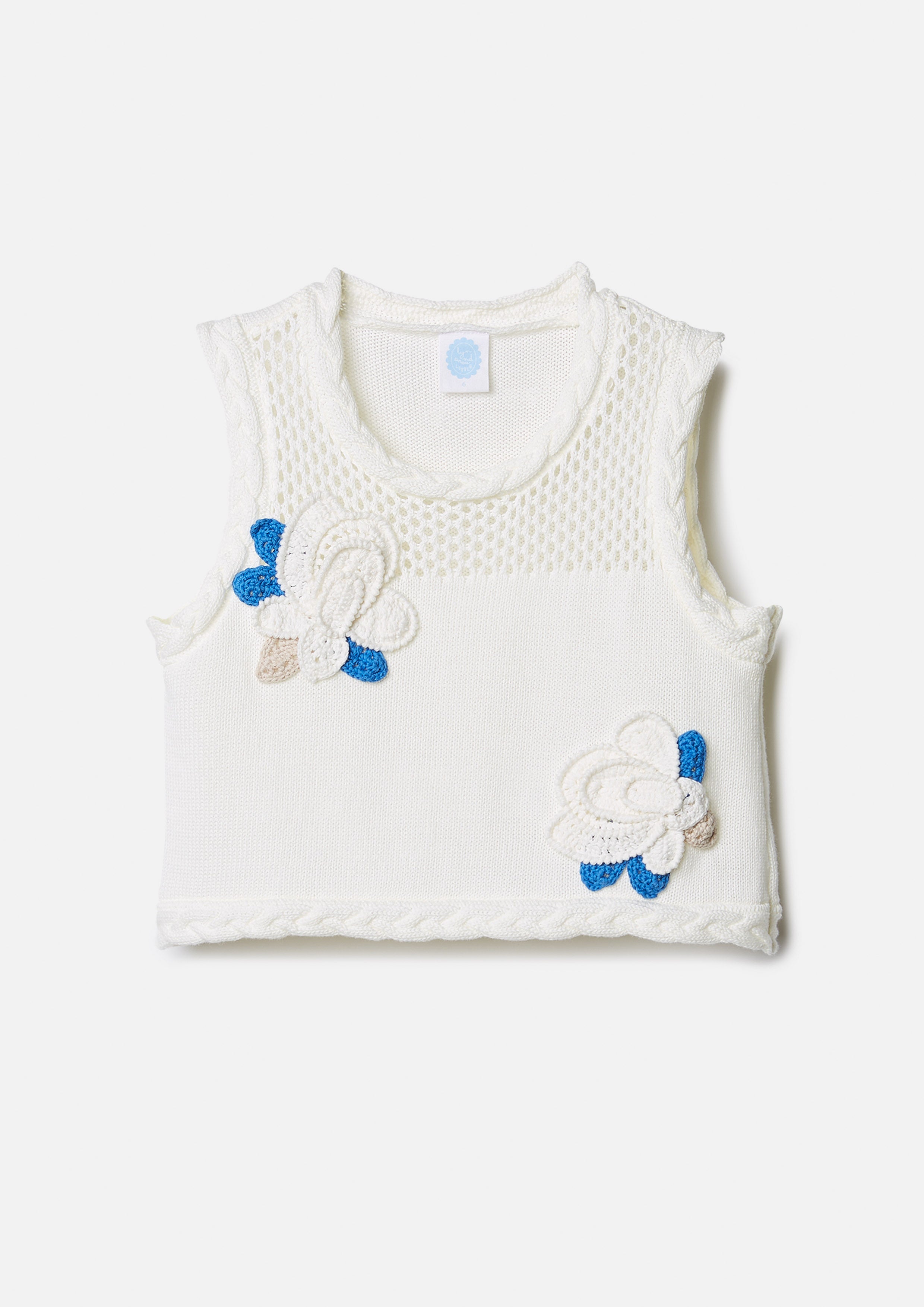 Braided Mesh Sleeveless Floral Kid Top Nostalgia Chronicle Collection