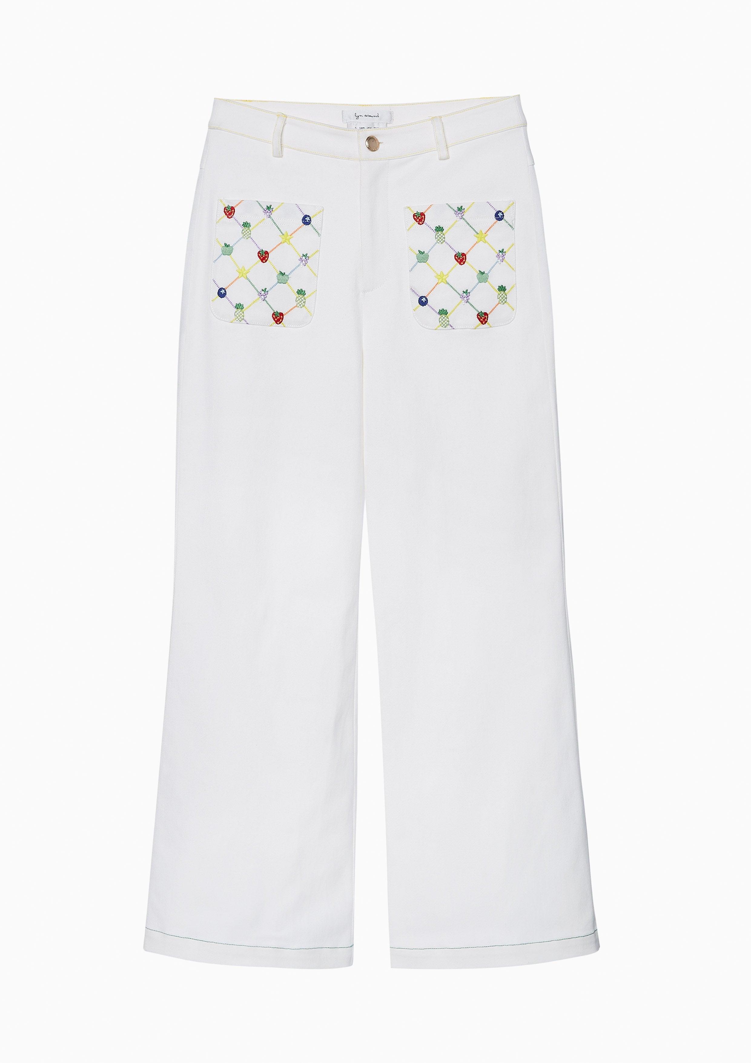 Nostalgia Chronicles Fruity Flared Pants White