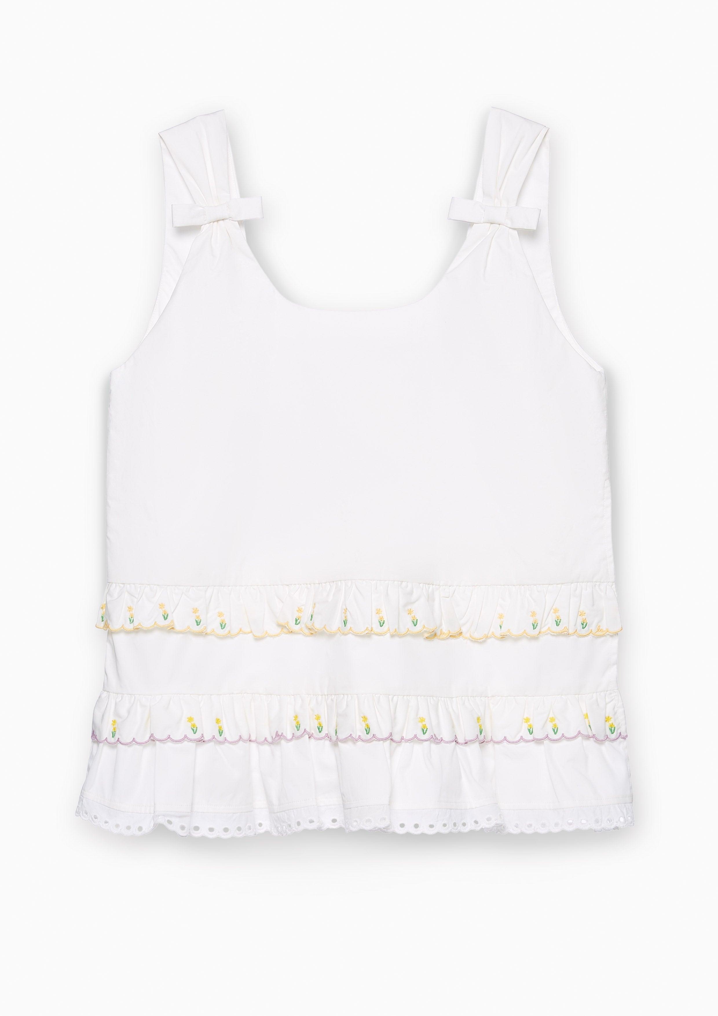 Nostalgia Chronicles Sleeveless Bow Blouse White