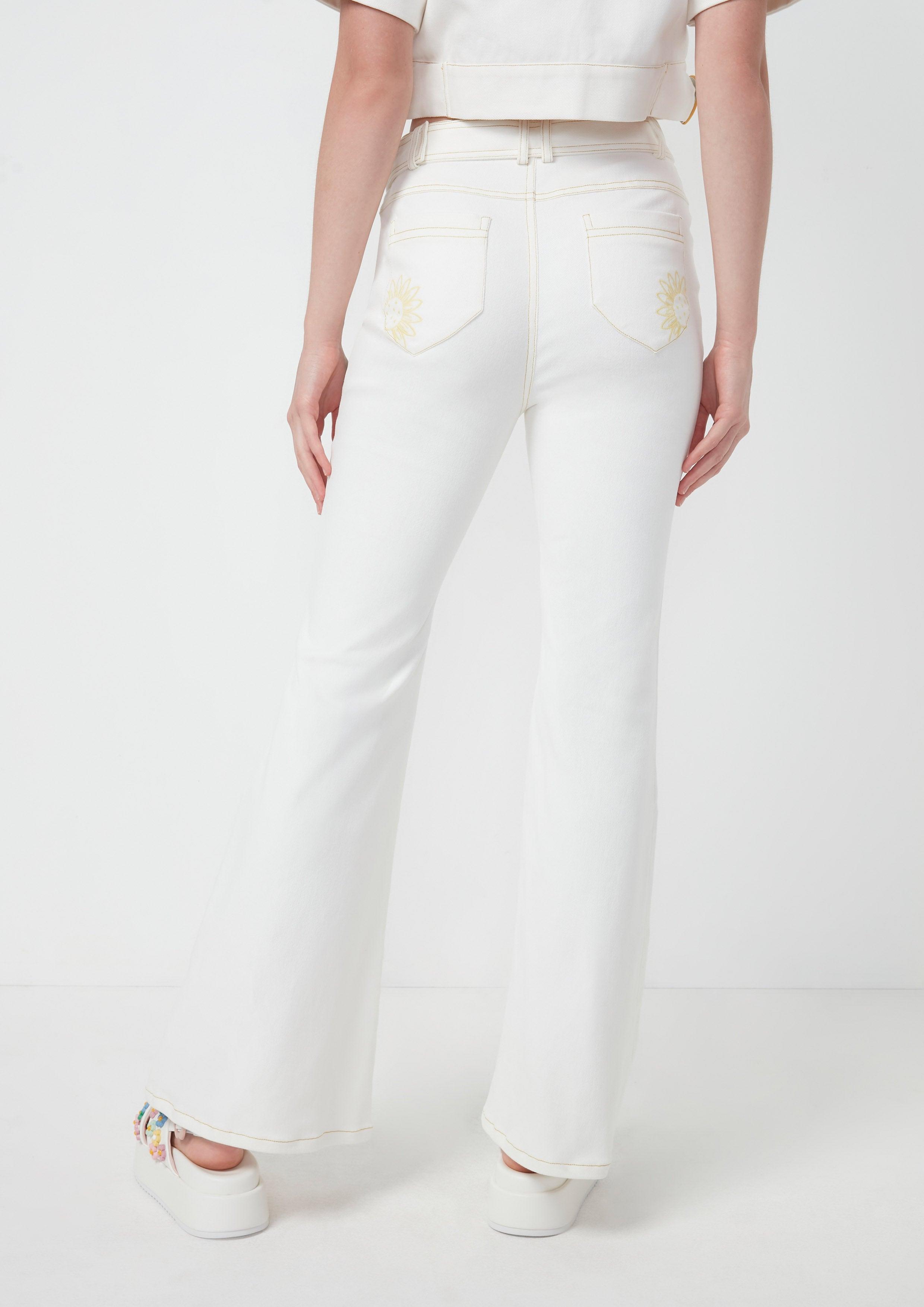 Sunflower Denim Pants White