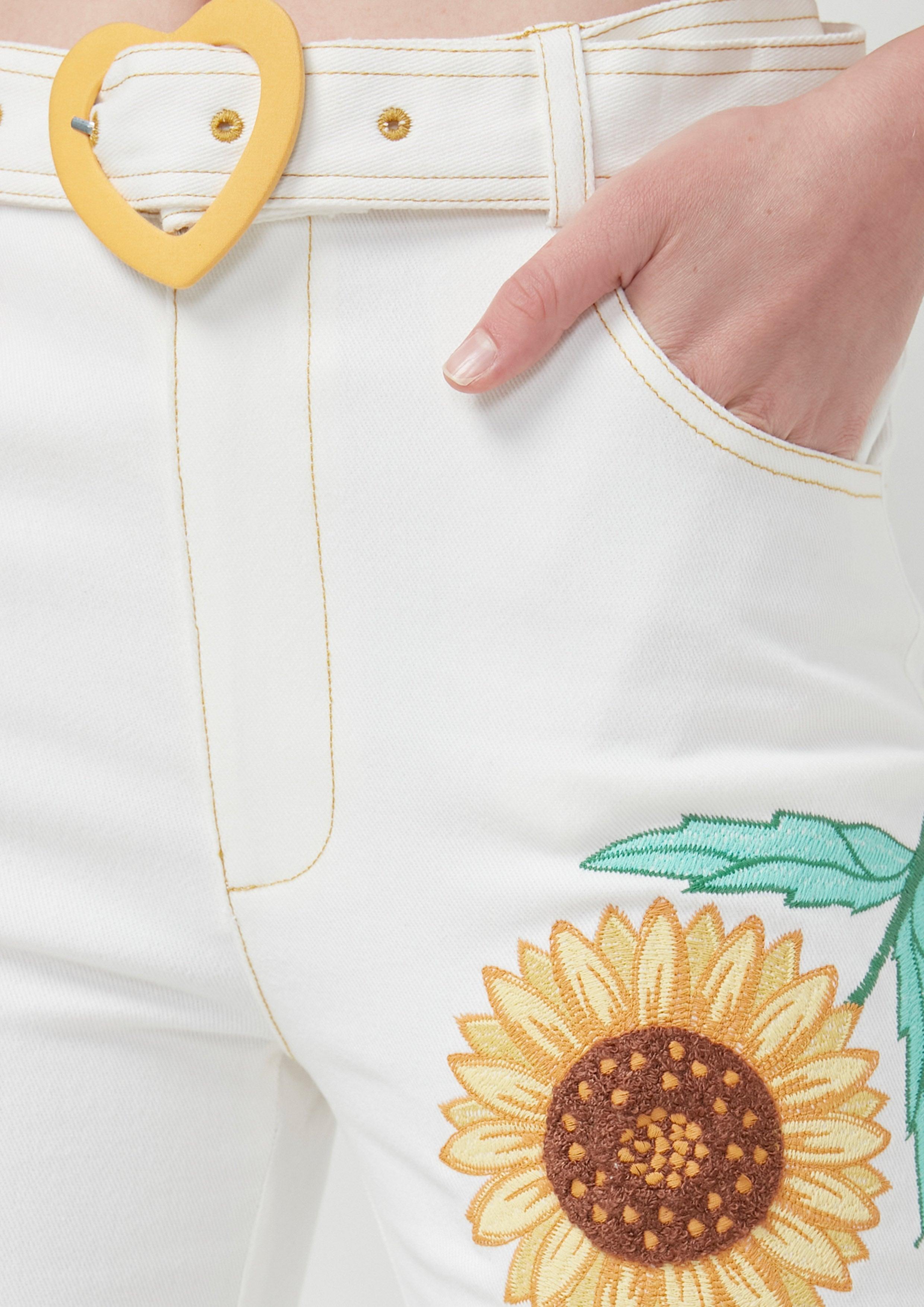 Sunflower Denim Pants White