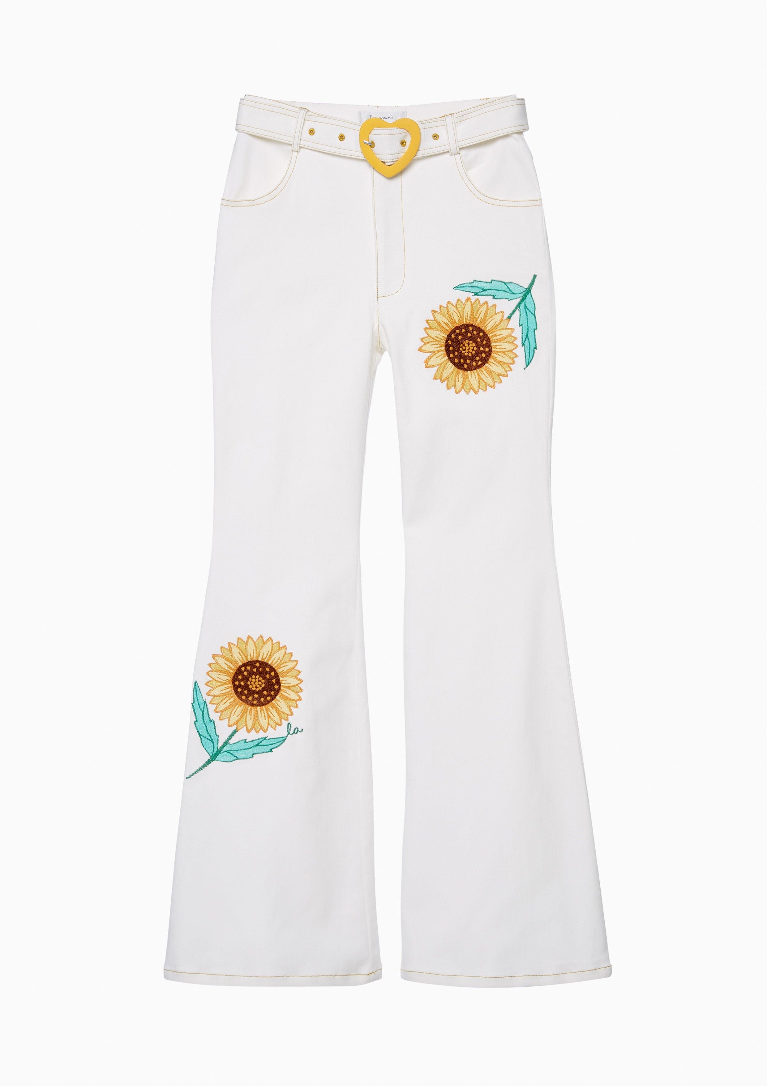 Sunflower Denim Pants White