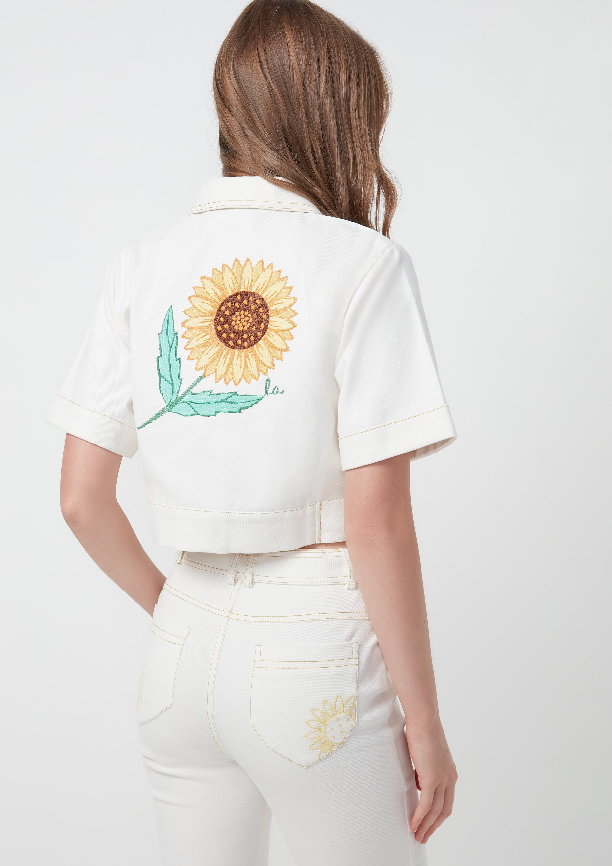 Sunflower Crop Shirt Blouse Nostalgia Chronicle Collection