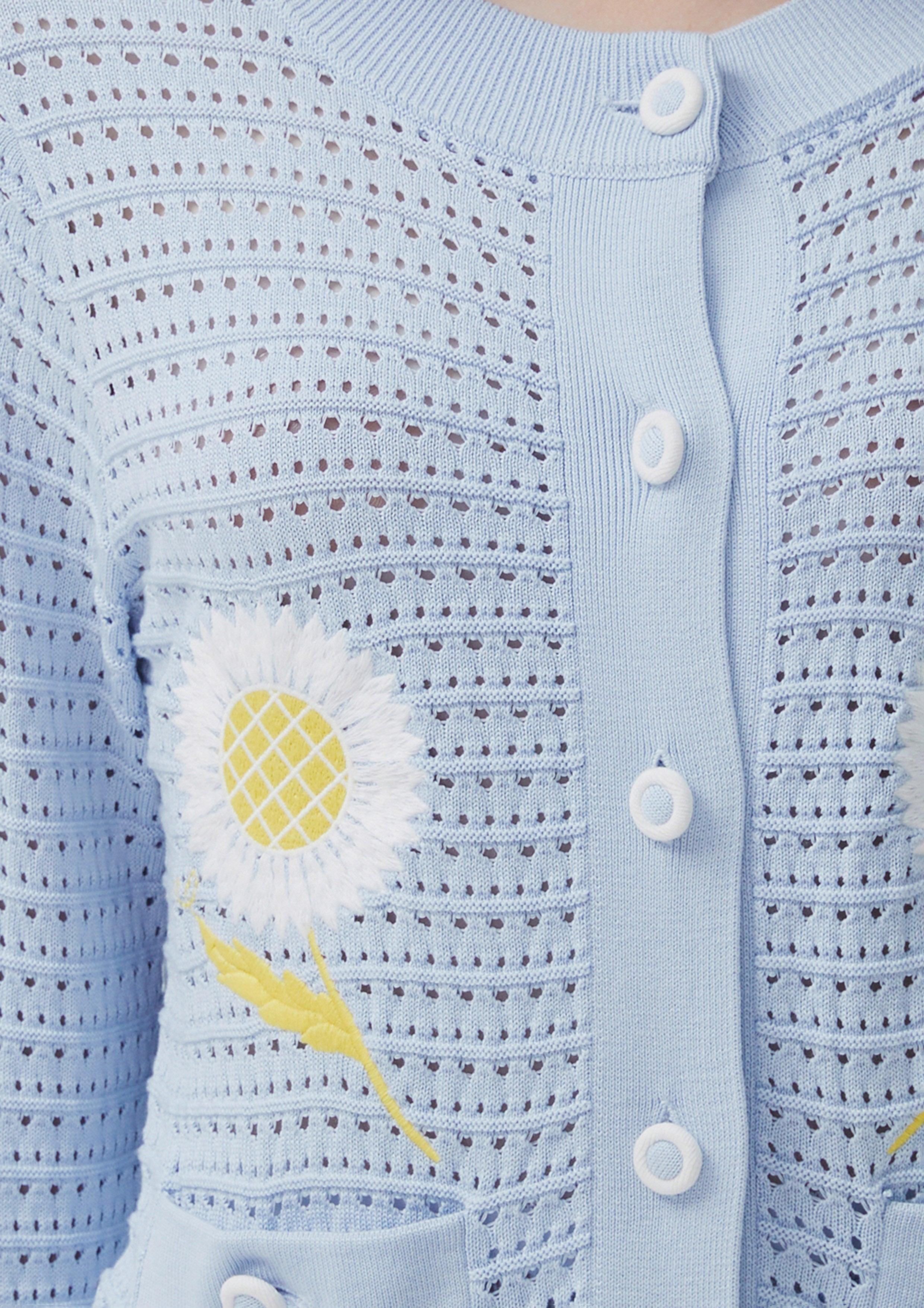 Nostalgia Chronicles Crochet  Flower Cardigan Blue