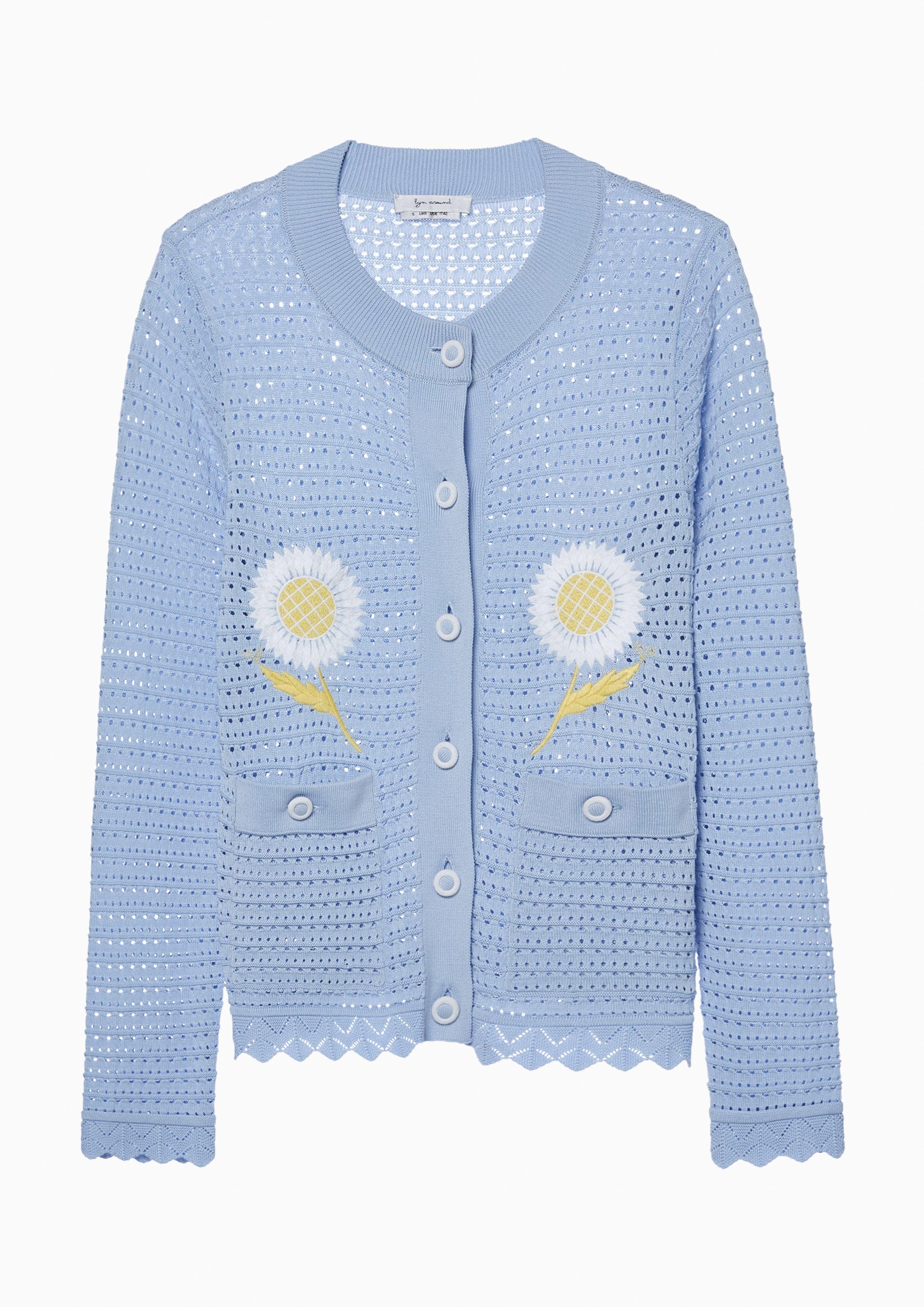 Nostalgia Chronicles Crochet  Flower Cardigan Blue