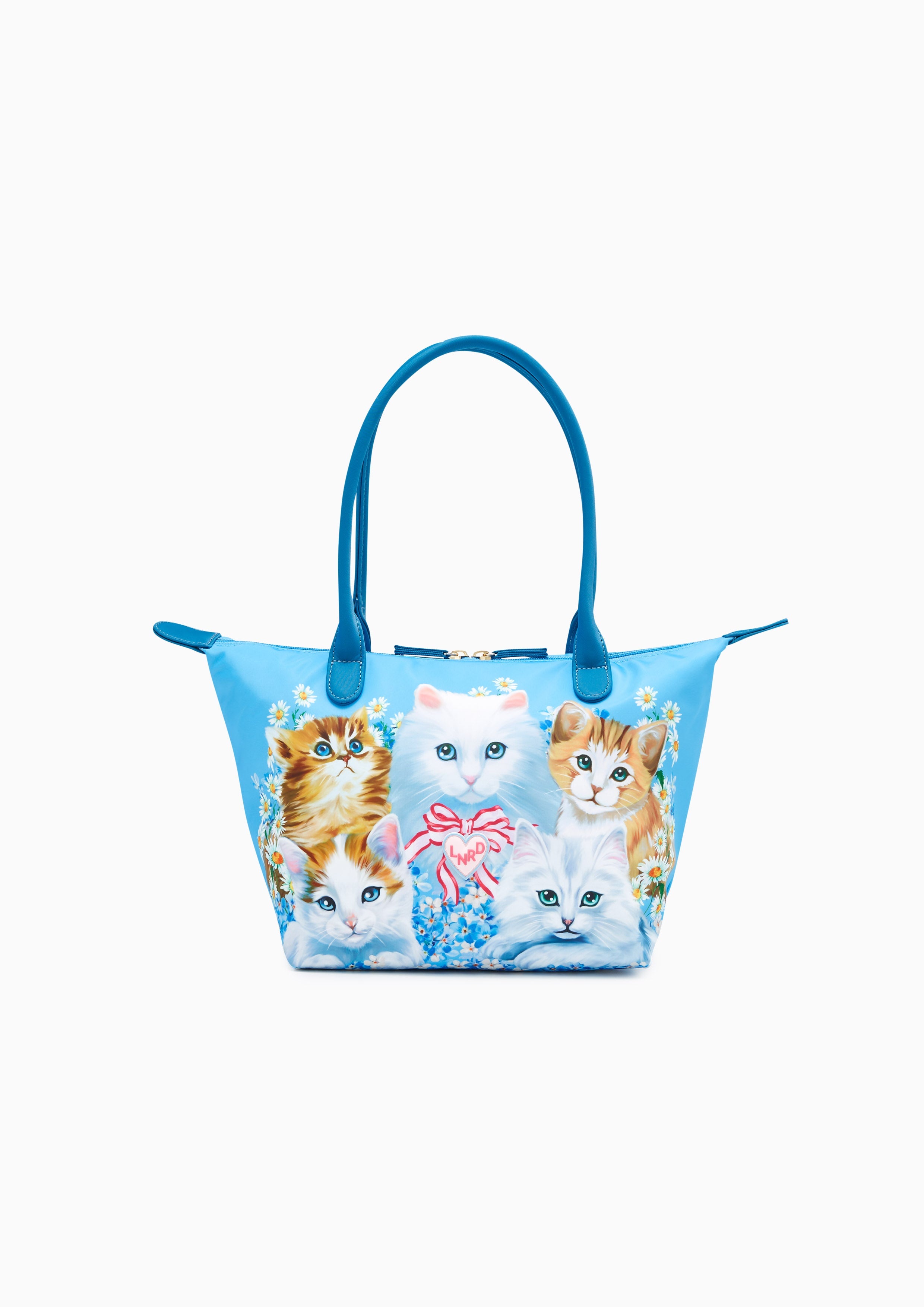 Kitten Print Dual Handle Bag Multi Color