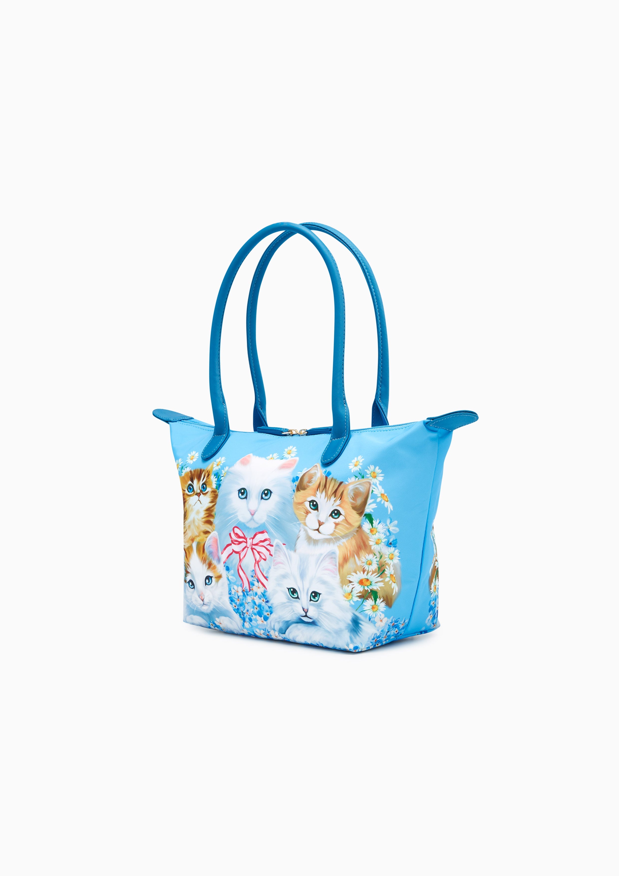 Kitten Print Dual Handle Bag Multi Color