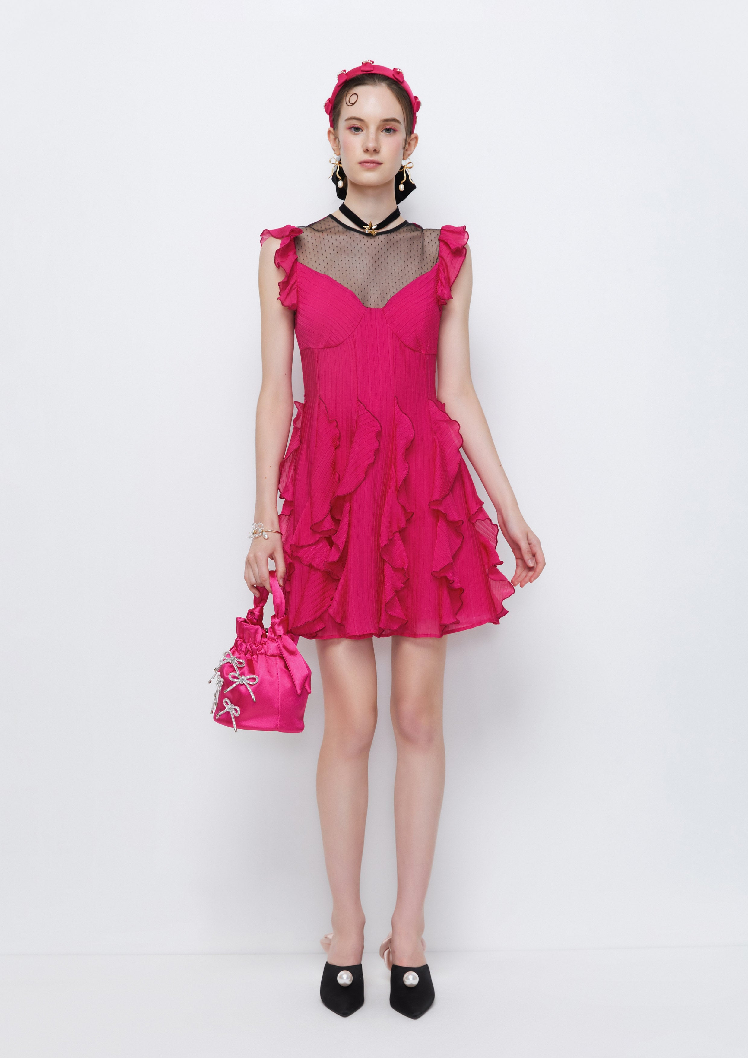 Flower Petal Ruffle Mini Dress Grunge and Sugar Collection