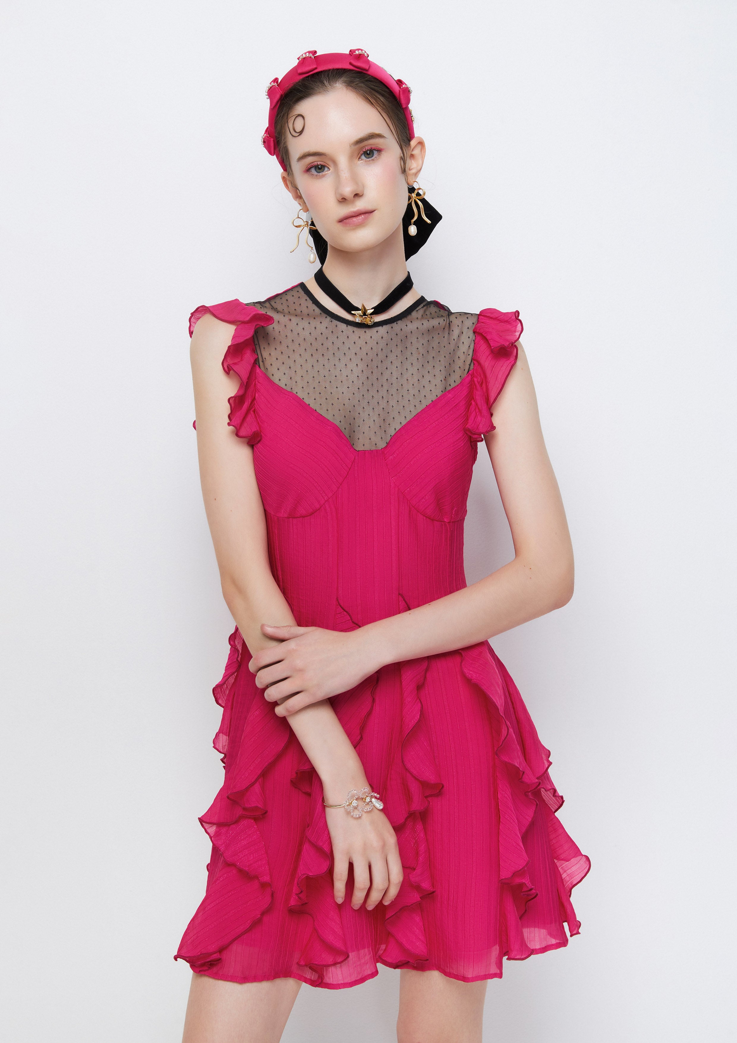 Flower Petal Ruffle Mini Dress Grunge and Sugar Collection