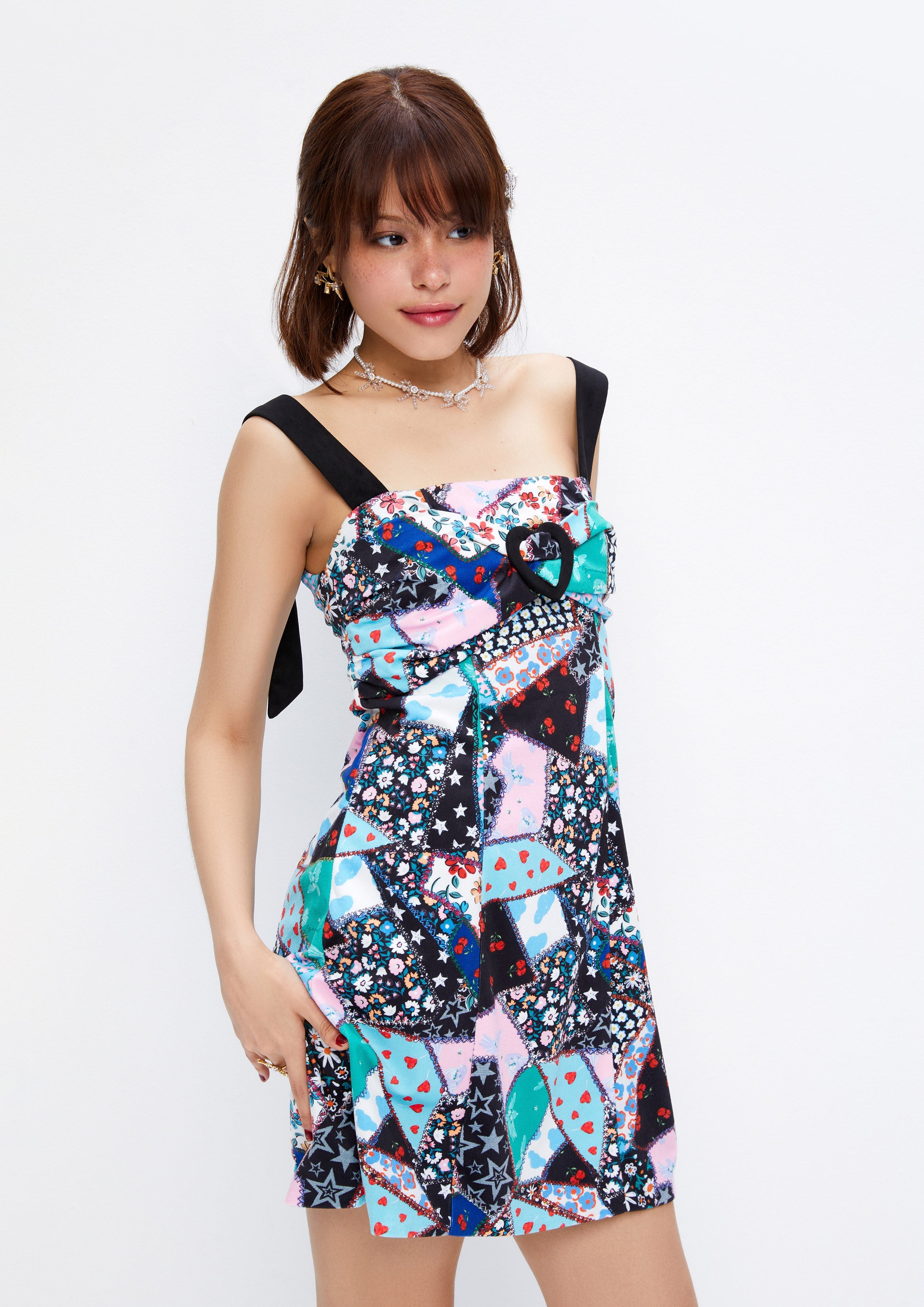 Patchwork Sleeveless Mini Dress Dreamweaver Troop Collection