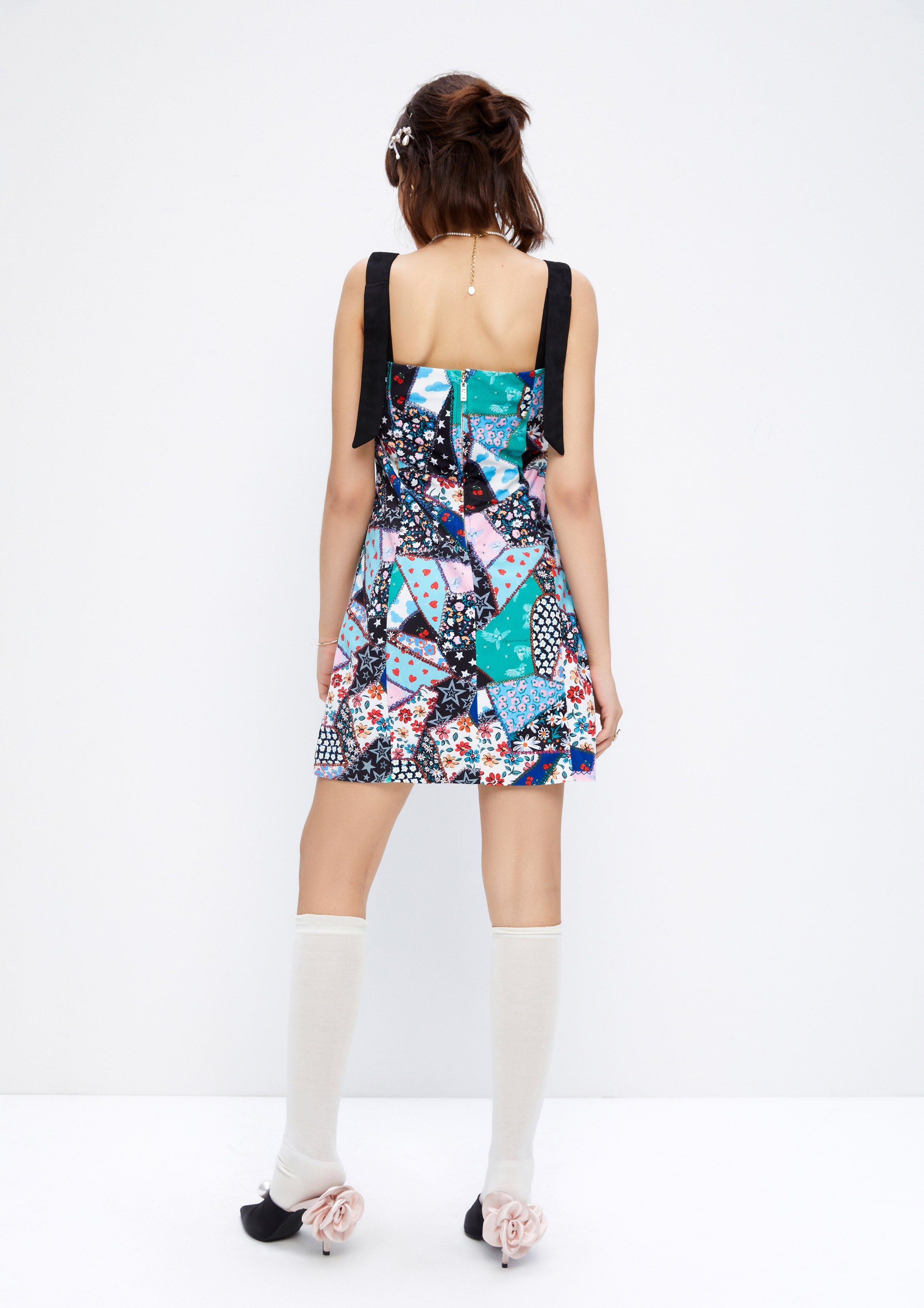 Patchwork Sleeveless Mini Dress Dreamweaver Troop Collection