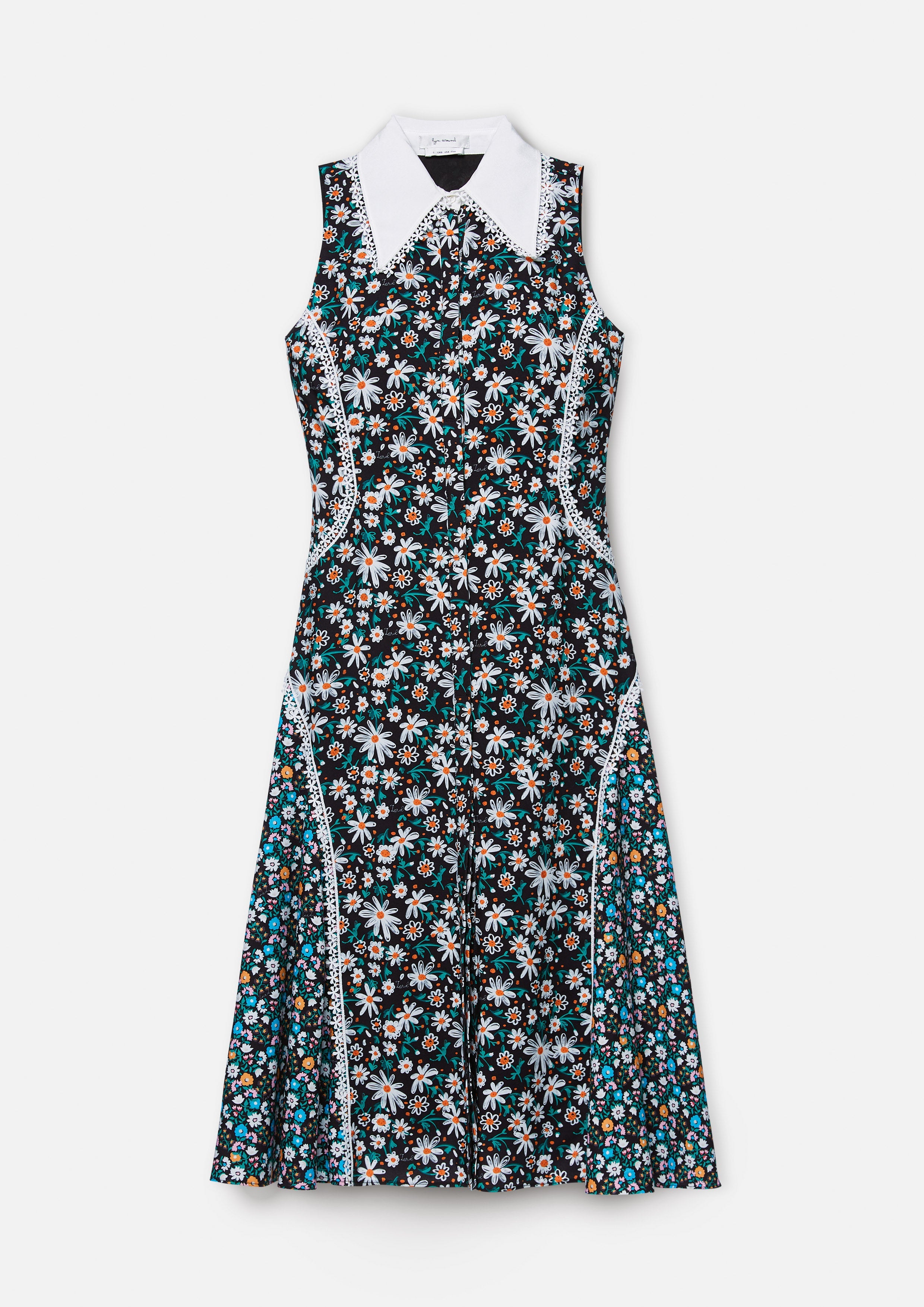 Lace Floral Patchwork Sleeveless Midi Dress Dreamweaver Troop Collection