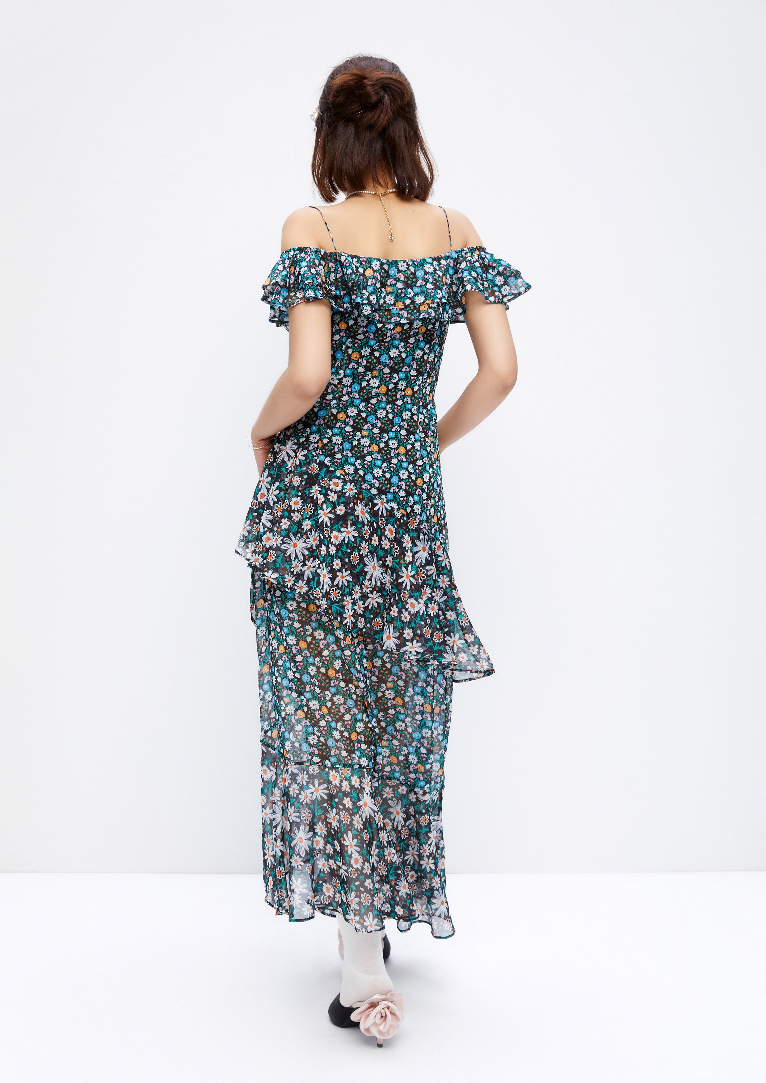 Asymmetric Floral Patchwork Midi Dress Dreamweaver Troop Collection