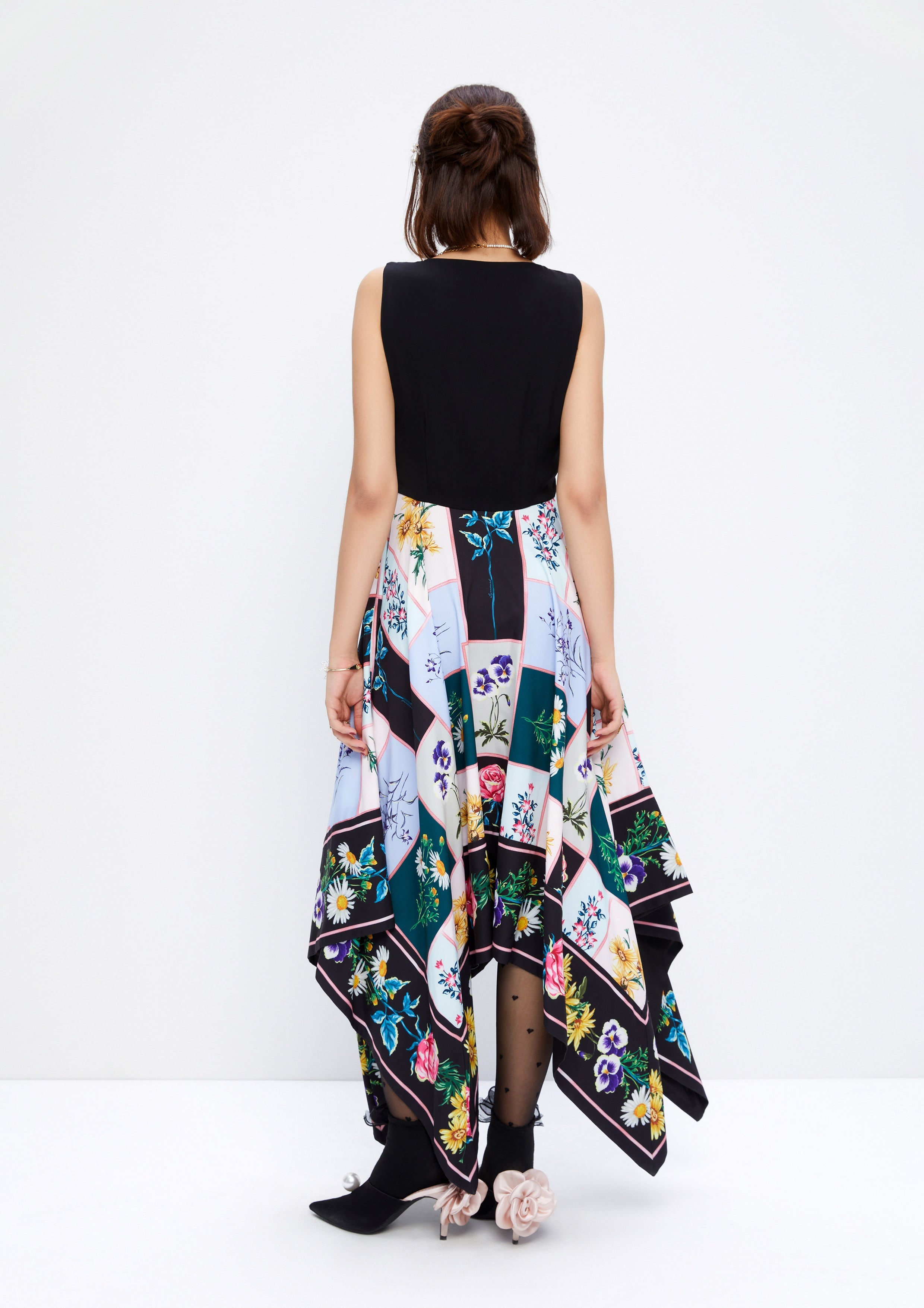 Floral Block Sleeveless Midi Dress Dreamweaver Troop Collection