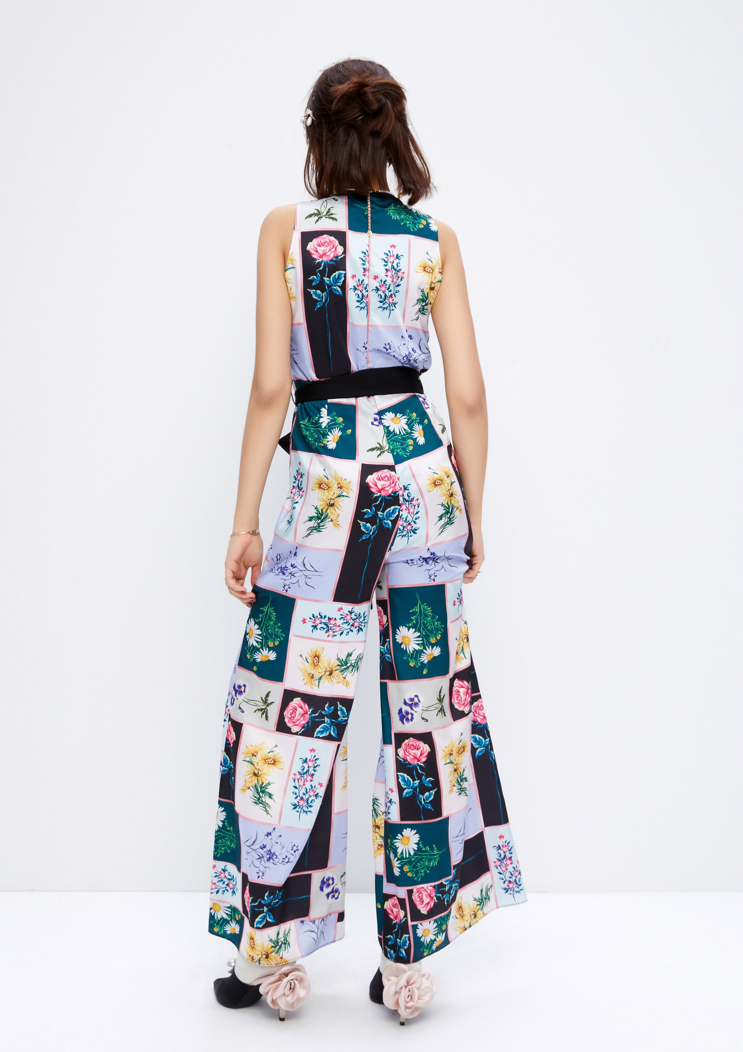 Floral Block Sleeveless Jumpsuit Dreamweaver Troop Collection