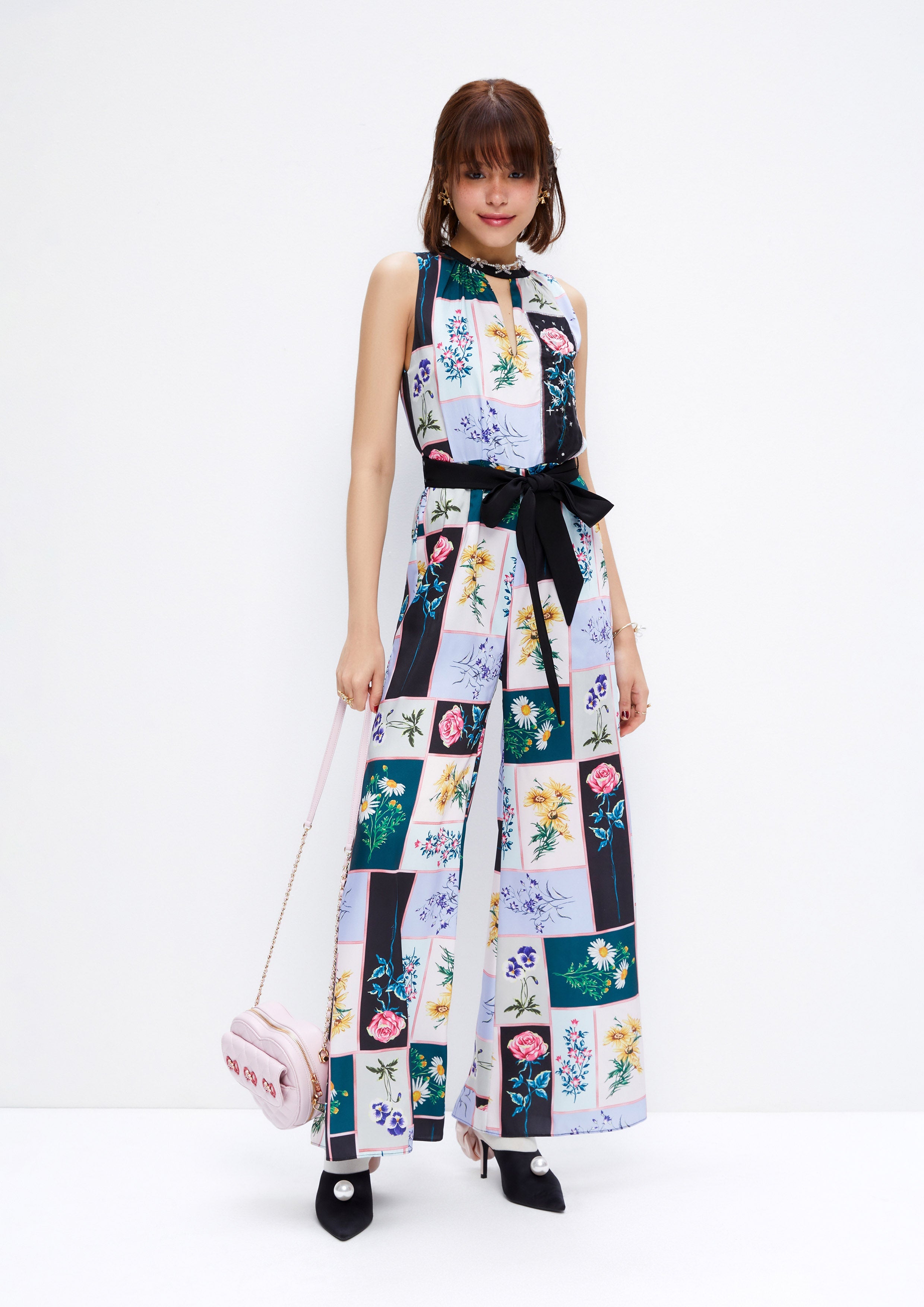 Floral Block Sleeveless Jumpsuit Dreamweaver Troop Collection