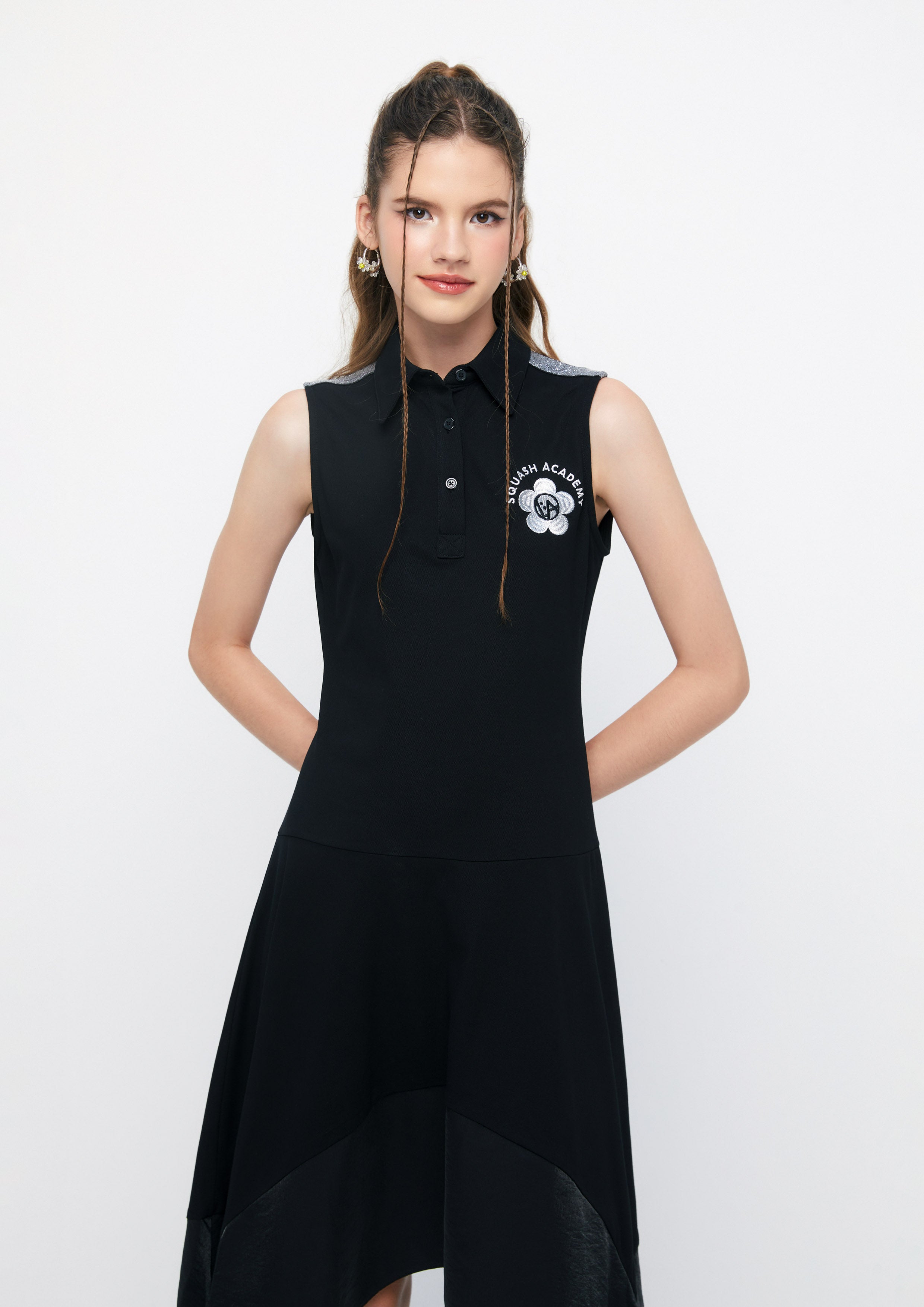 Handkerchief Hem Sporty Sleeveless Midi Dress Retro Rewind Collection