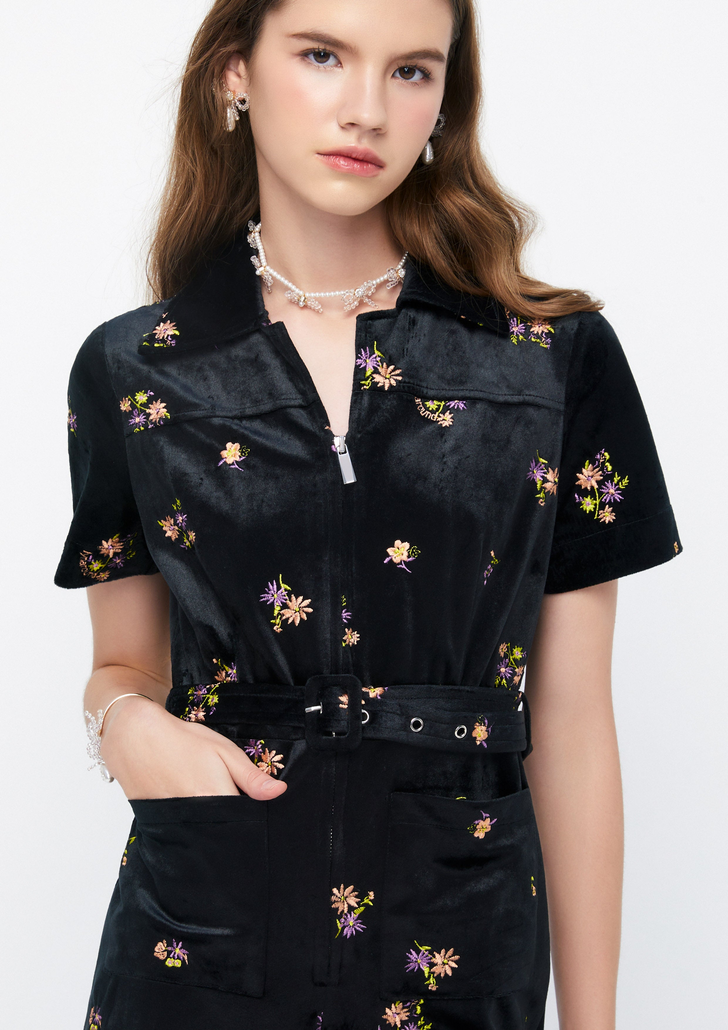 Floral Bouquet Velvet Romper The Activist Collection