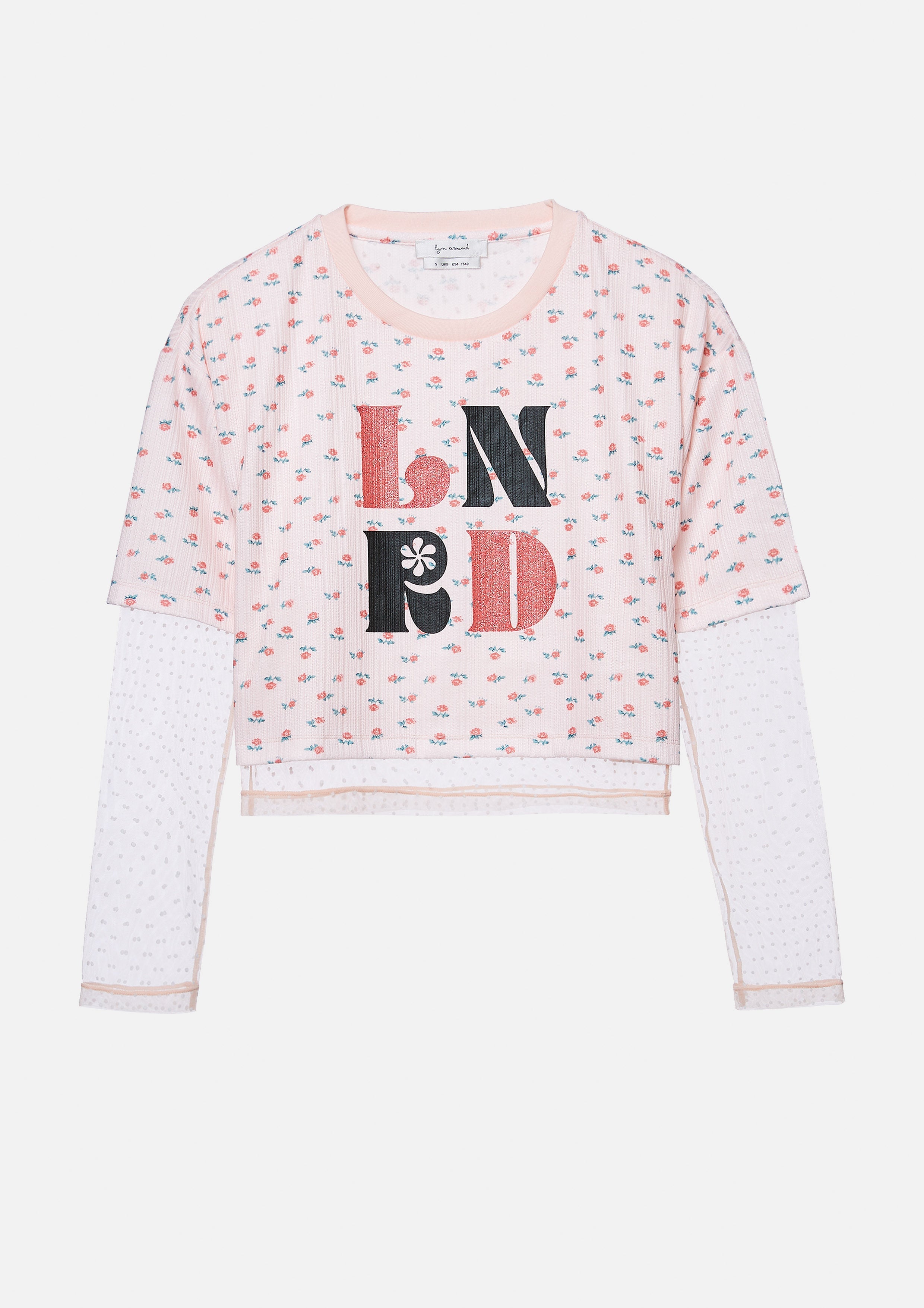 Floral Long Sheer Sleeve T-Shirt Retro Rewind Collection