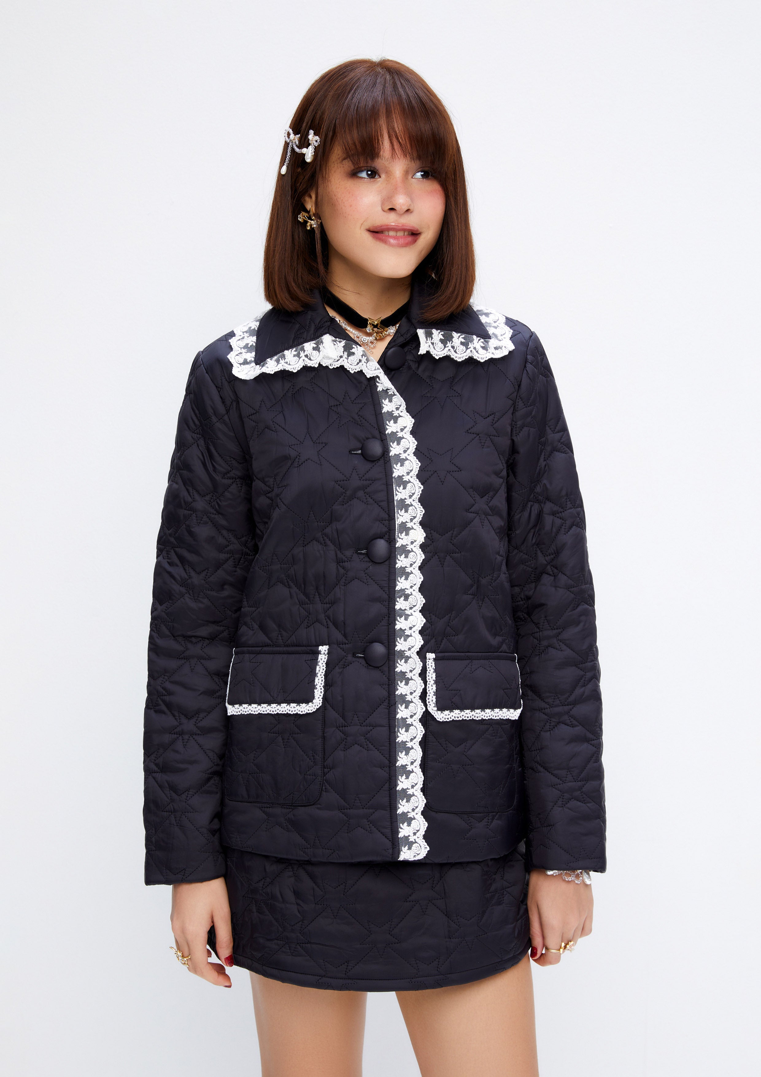 Lace Trim Star Quilt Jacket Retro Rewind Collection