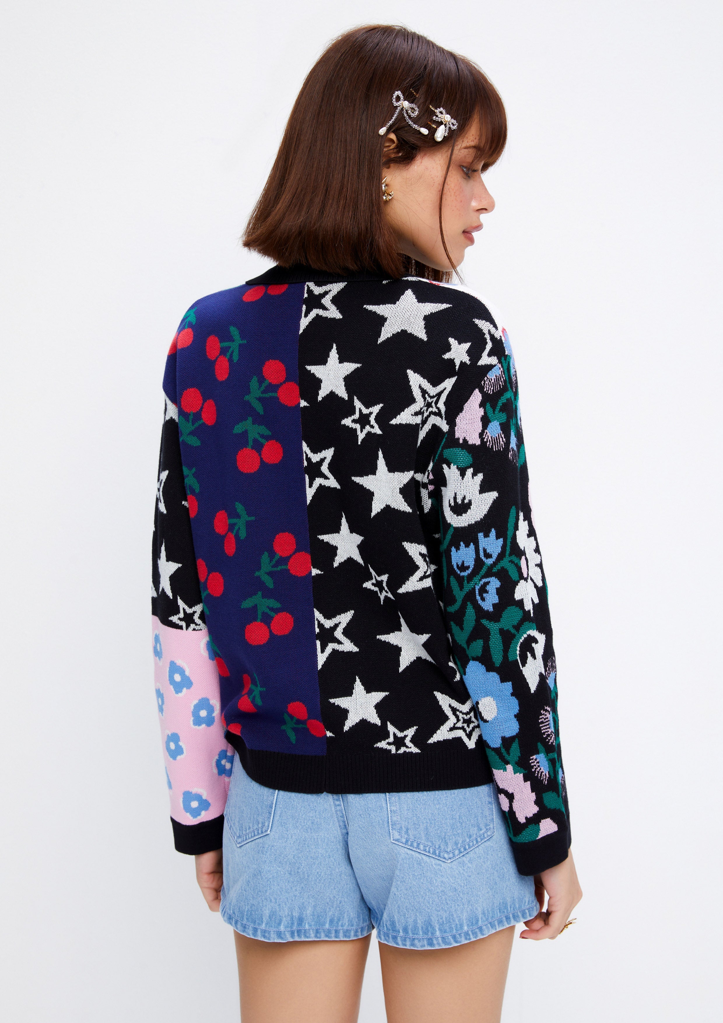 Floral Color Block Printed Cardigan Dreamweaver Troop Collection