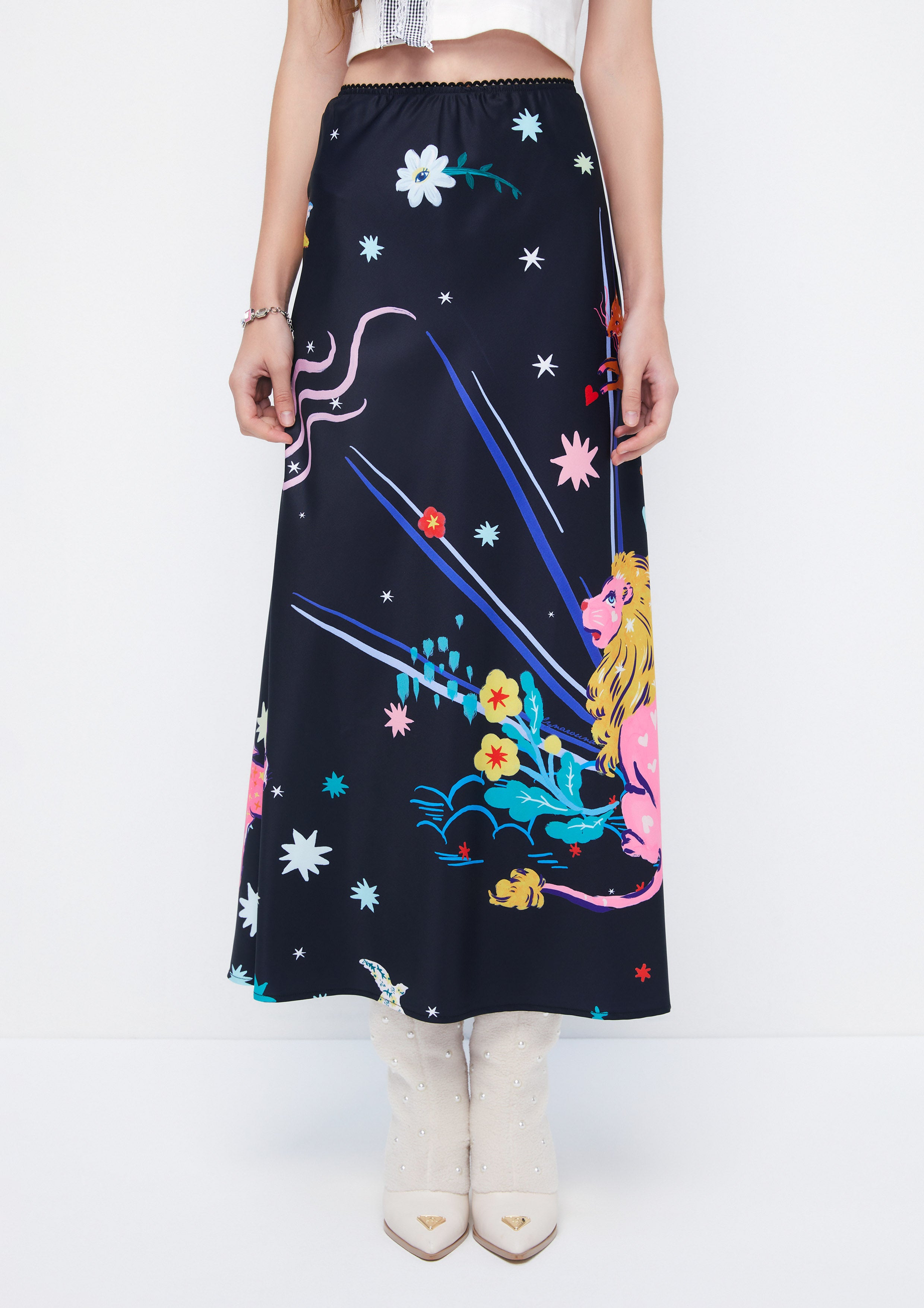 Zodiacal Dream Shift Midi Skirt Retro Rewind Collection