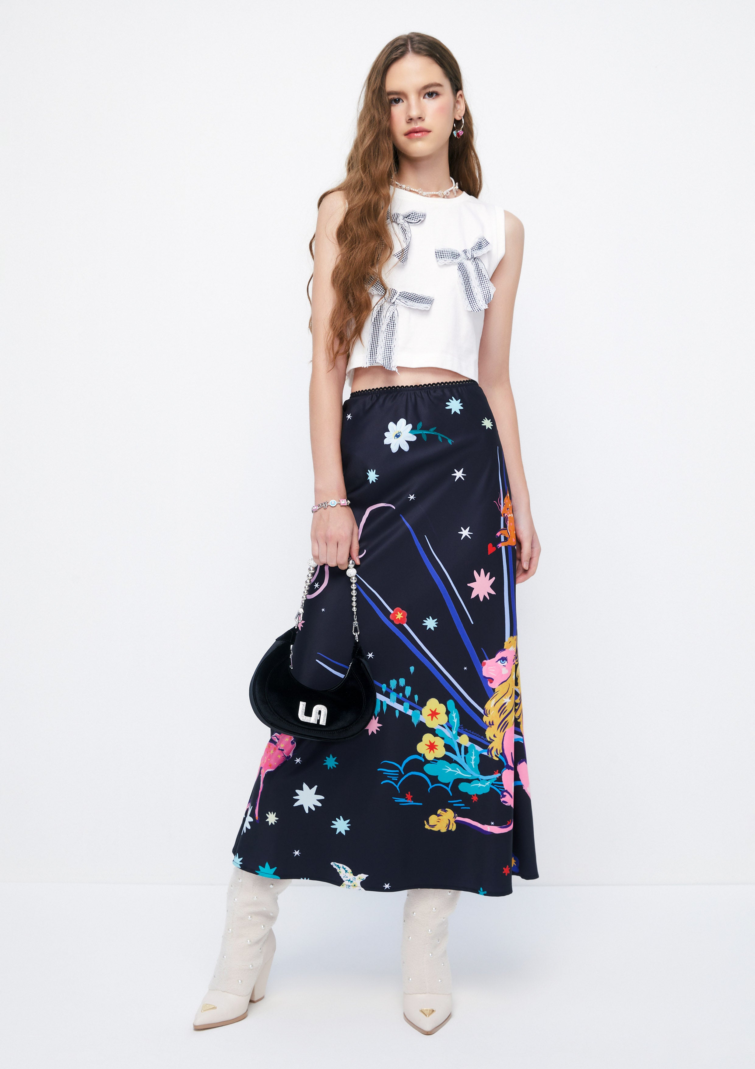 Zodiacal Dream Shift Midi Skirt Retro Rewind Collection