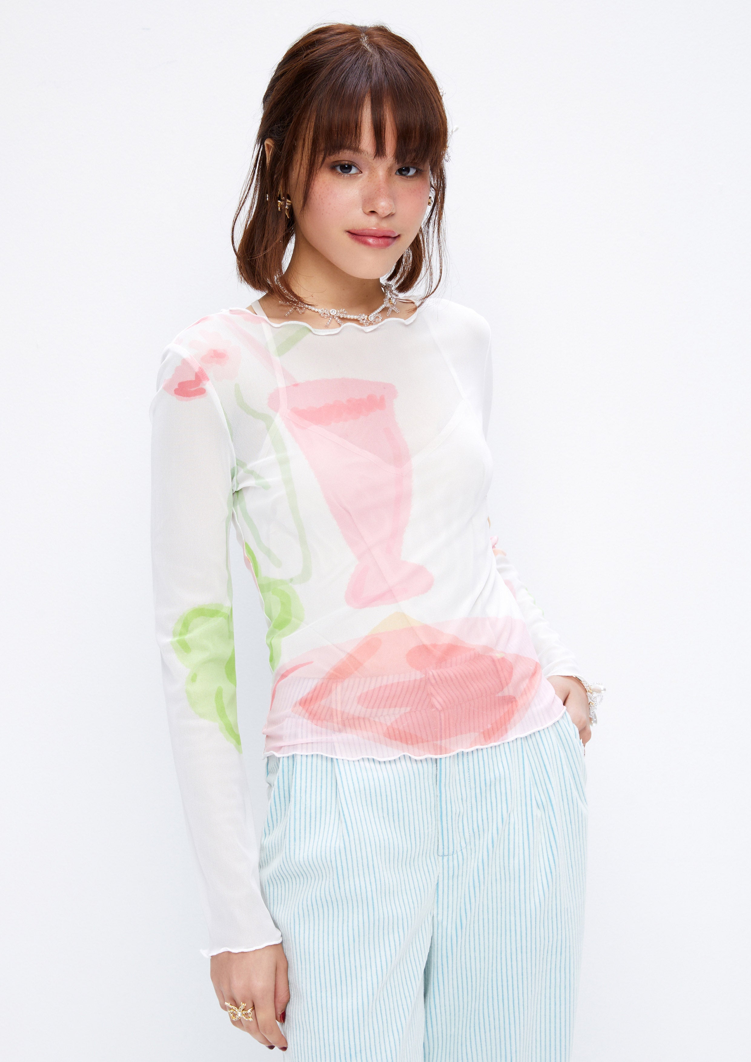 Sweets Printed Long Sleeve Top Retro Rewind Collection